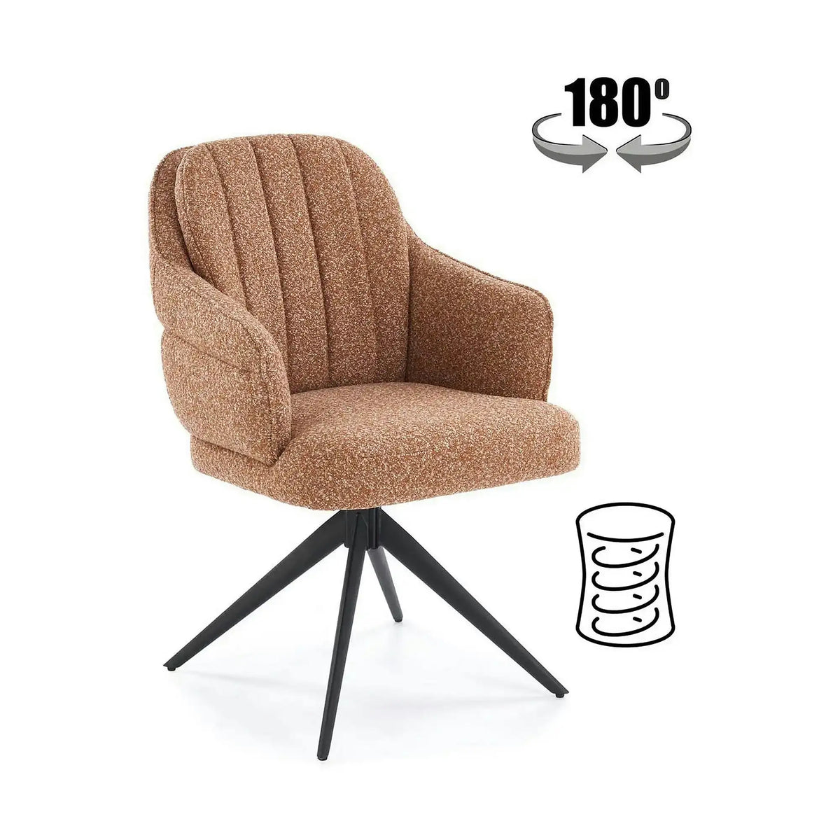 Scaun K570, scortisoara/negru, stofa/otel, 61x70x92 cm