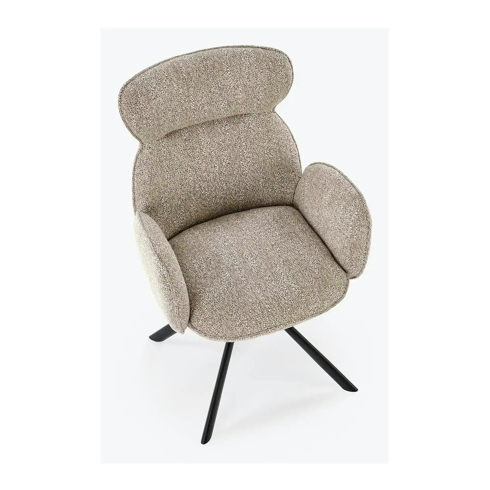 Scaun K571, bej inchis/negru, stofa clasica/otel, 63x64x93 cm