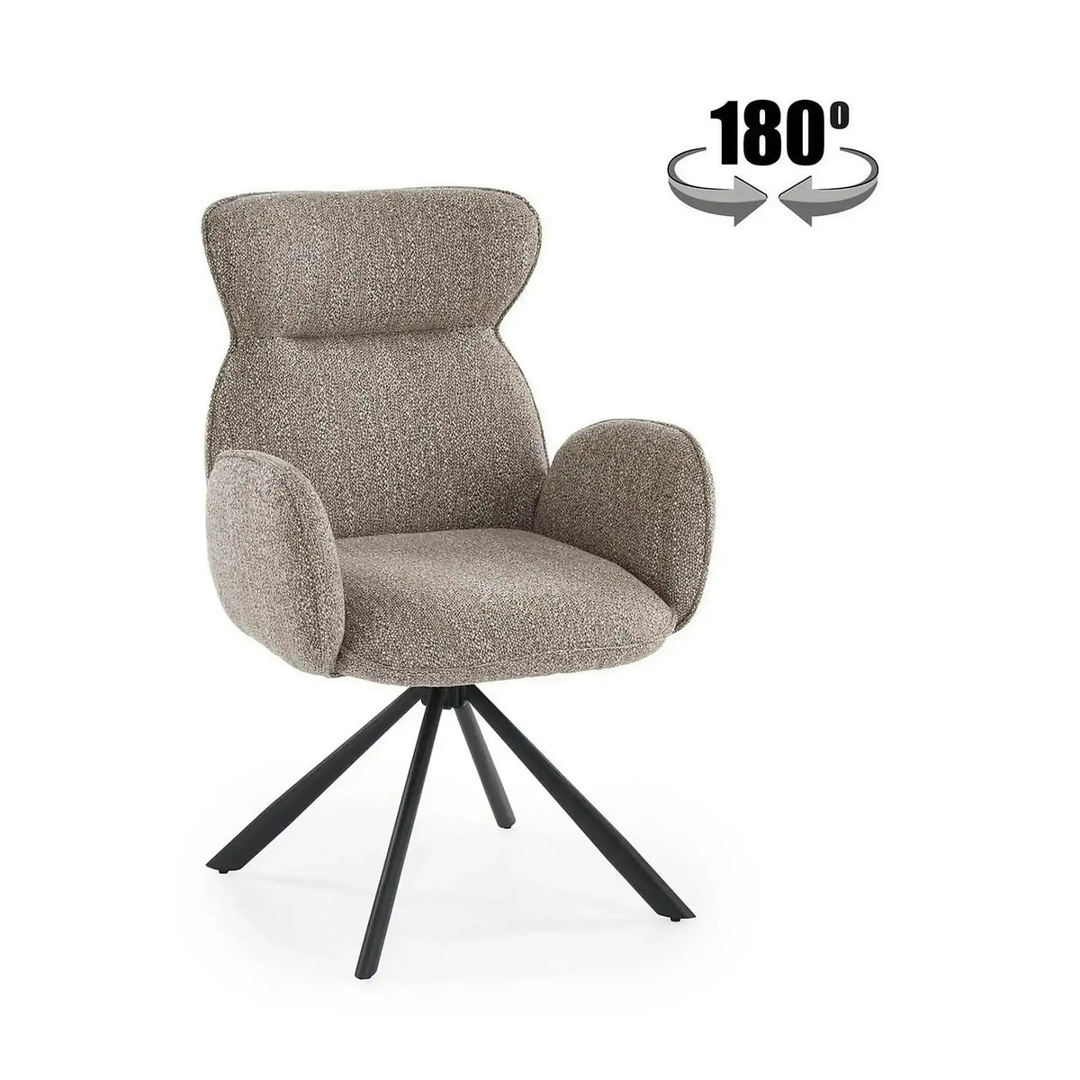Scaun K571, bej inchis/negru, stofa clasica/otel, 63x64x93 cm