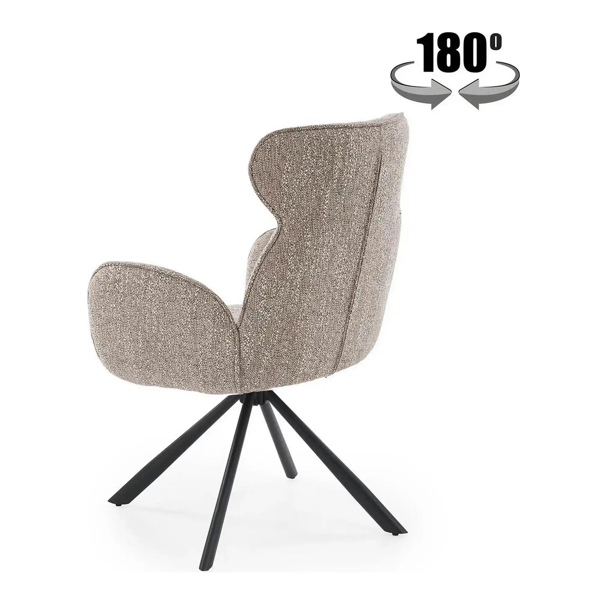 Scaun K571, bej inchis/negru, stofa clasica/otel, 63x64x93 cm