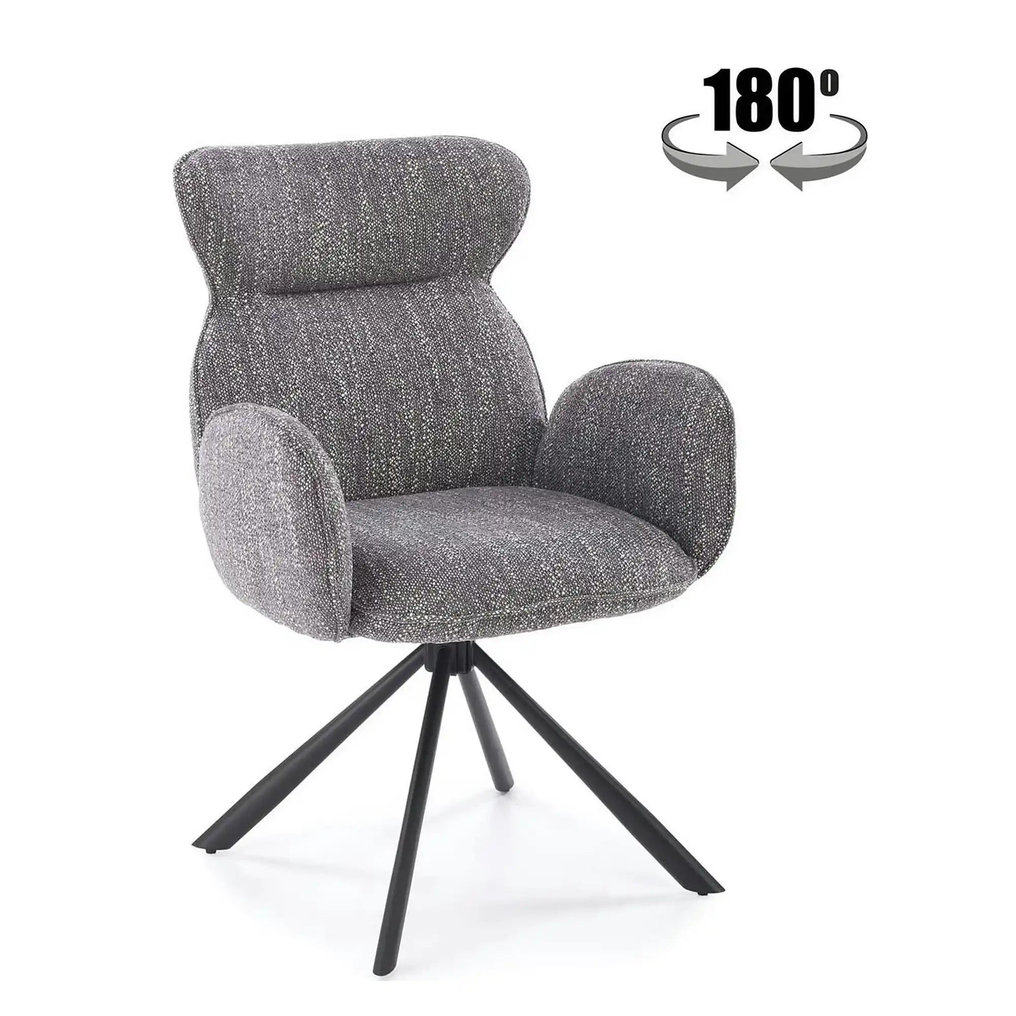 Scaun K571, gri/negru, stofa clasica/otel, 63x64x93 cm