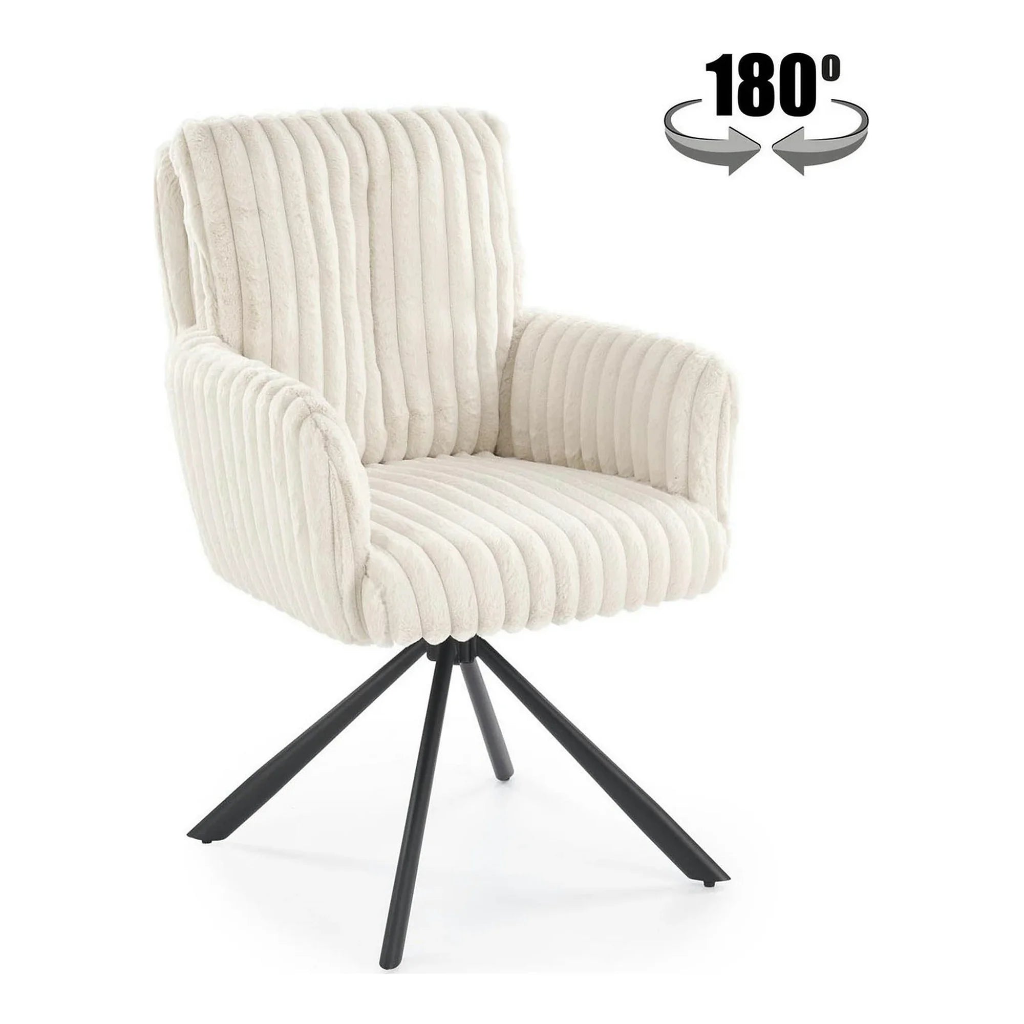Scaun K572, crem - Vito 23, blana articiala/otel, 62x68x93 cm