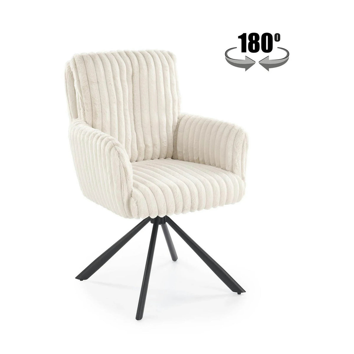 Scaun K572, crem - Vito 23, blana articiala/otel, 62x68x93 cm