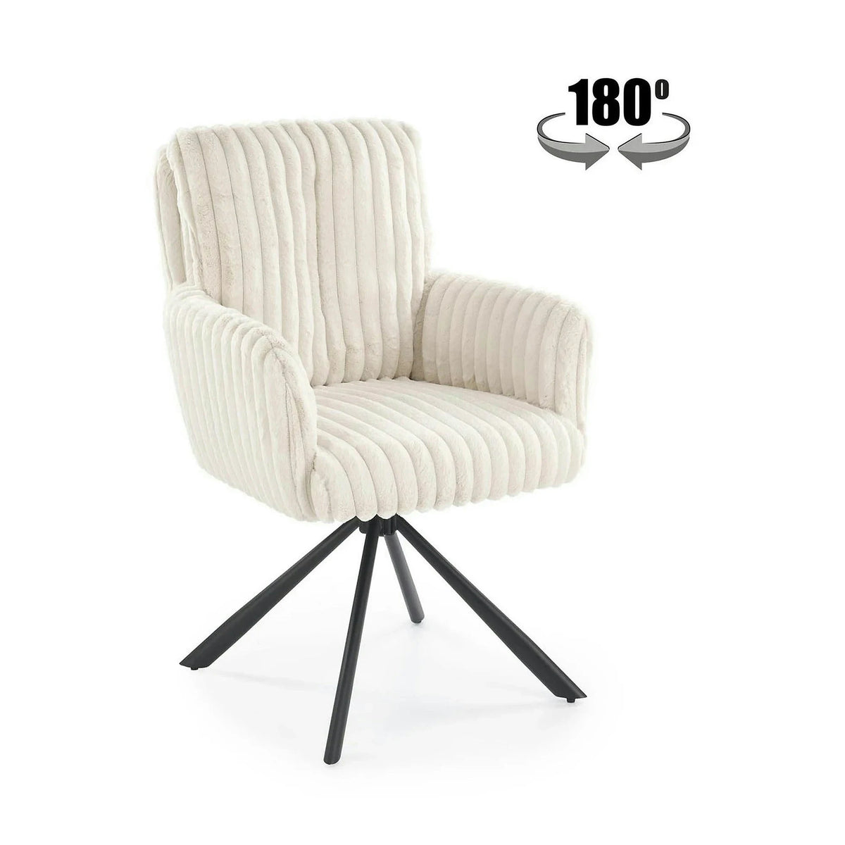 Scaun K572, crem - Vito 23, blana articiala/otel, 62x68x93 cm