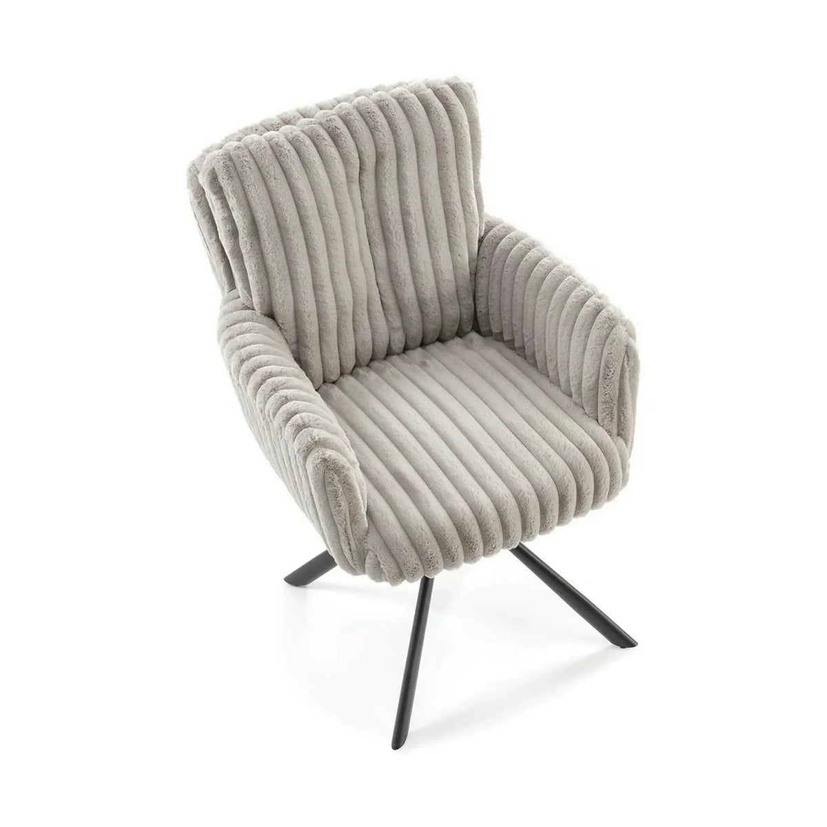 Scaun K572, gri - Vito 07, blana articiala/otel, 62x68x93 cm