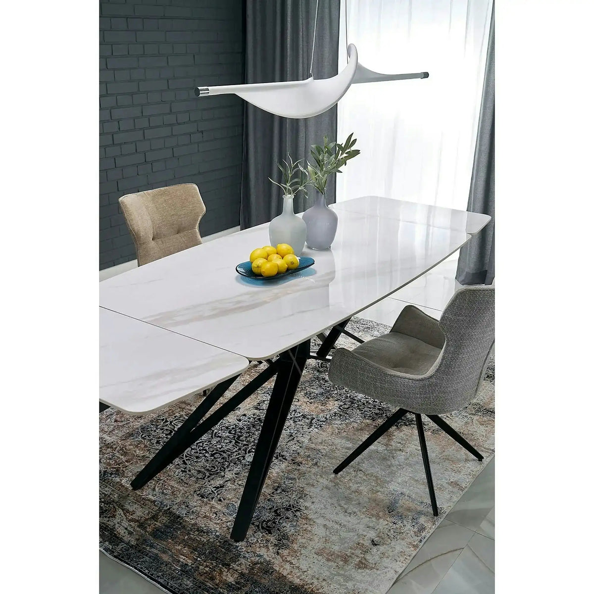 Scaun K573, bej/negru, stofa clasica/otel, 55x64x88 cm