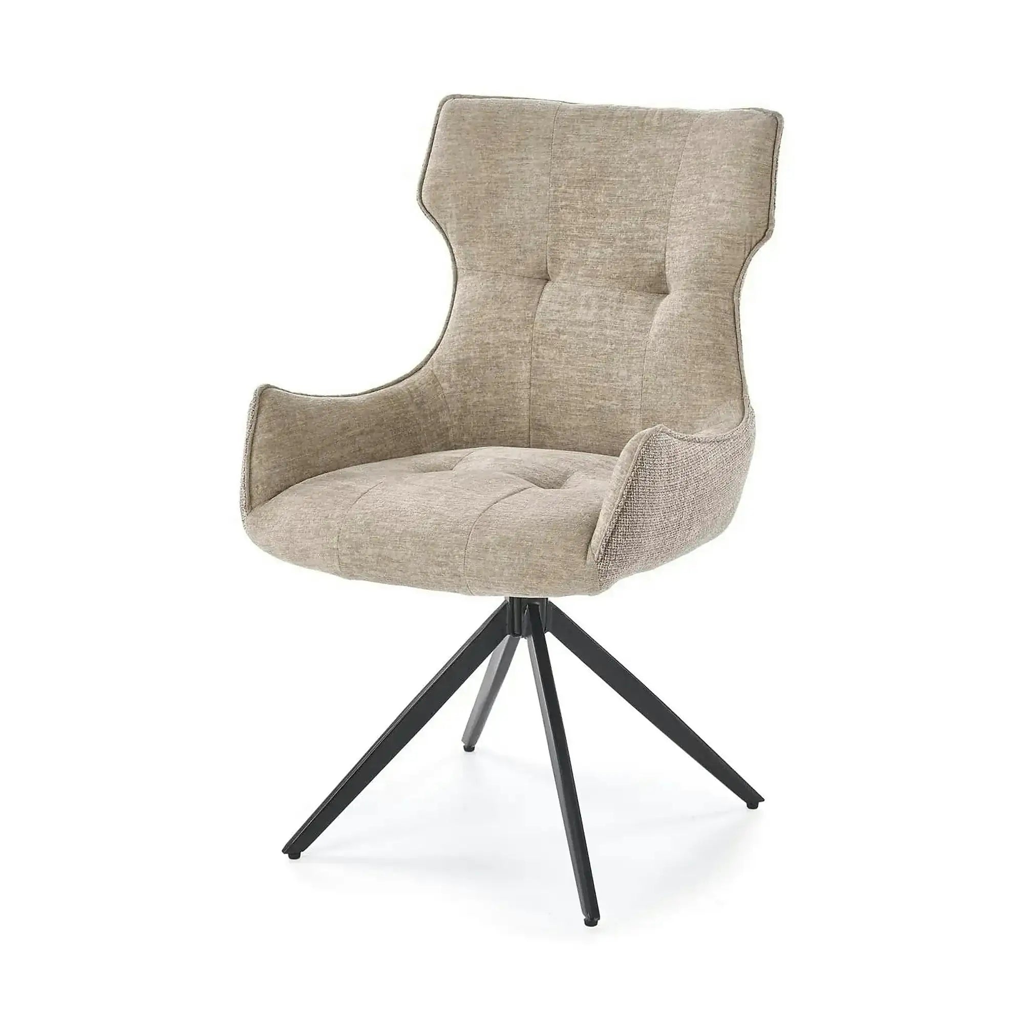 Scaun K573, bej/negru, stofa clasica/otel, 55x64x88 cm