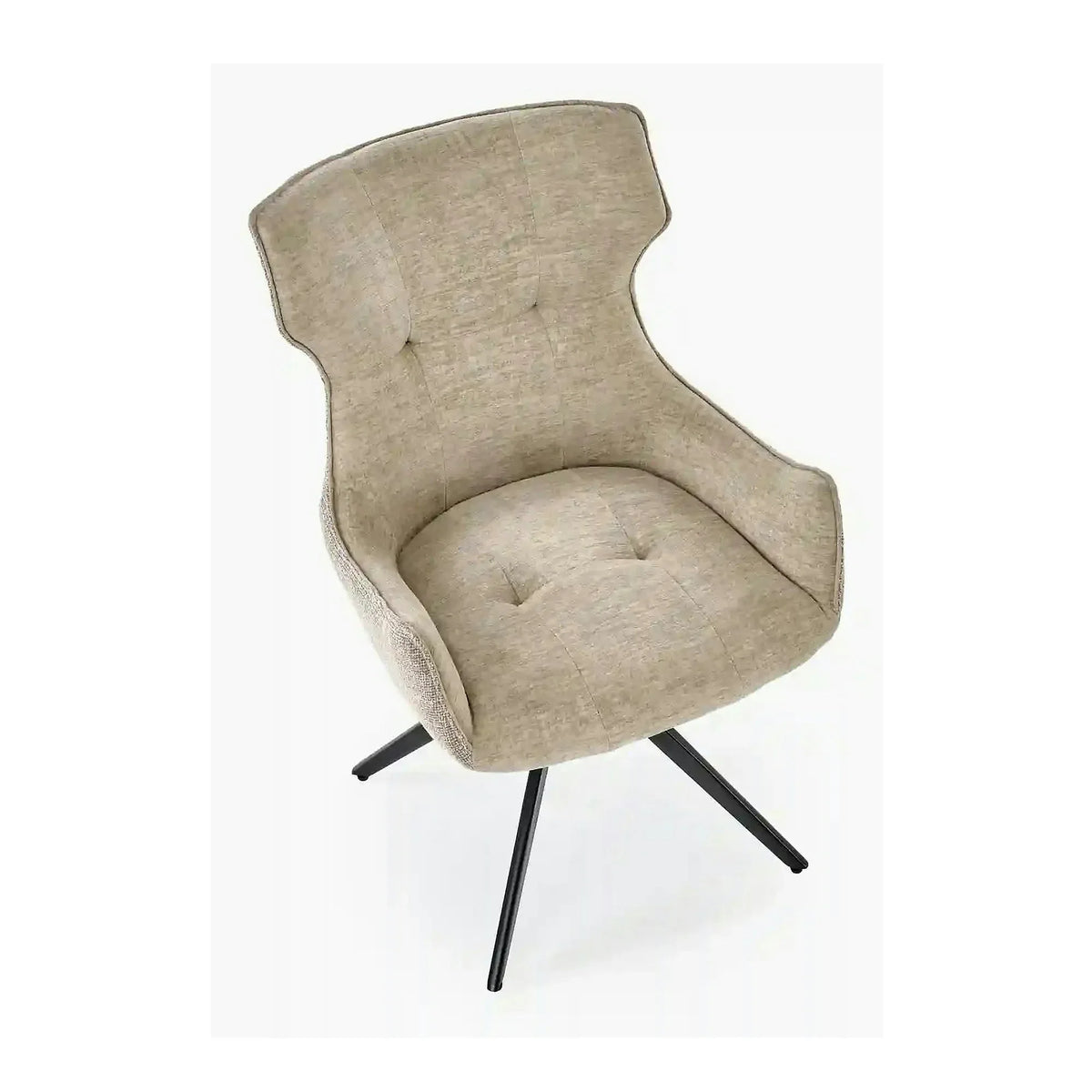 Scaun K573, bej/negru, stofa clasica/otel, 55x64x88 cm