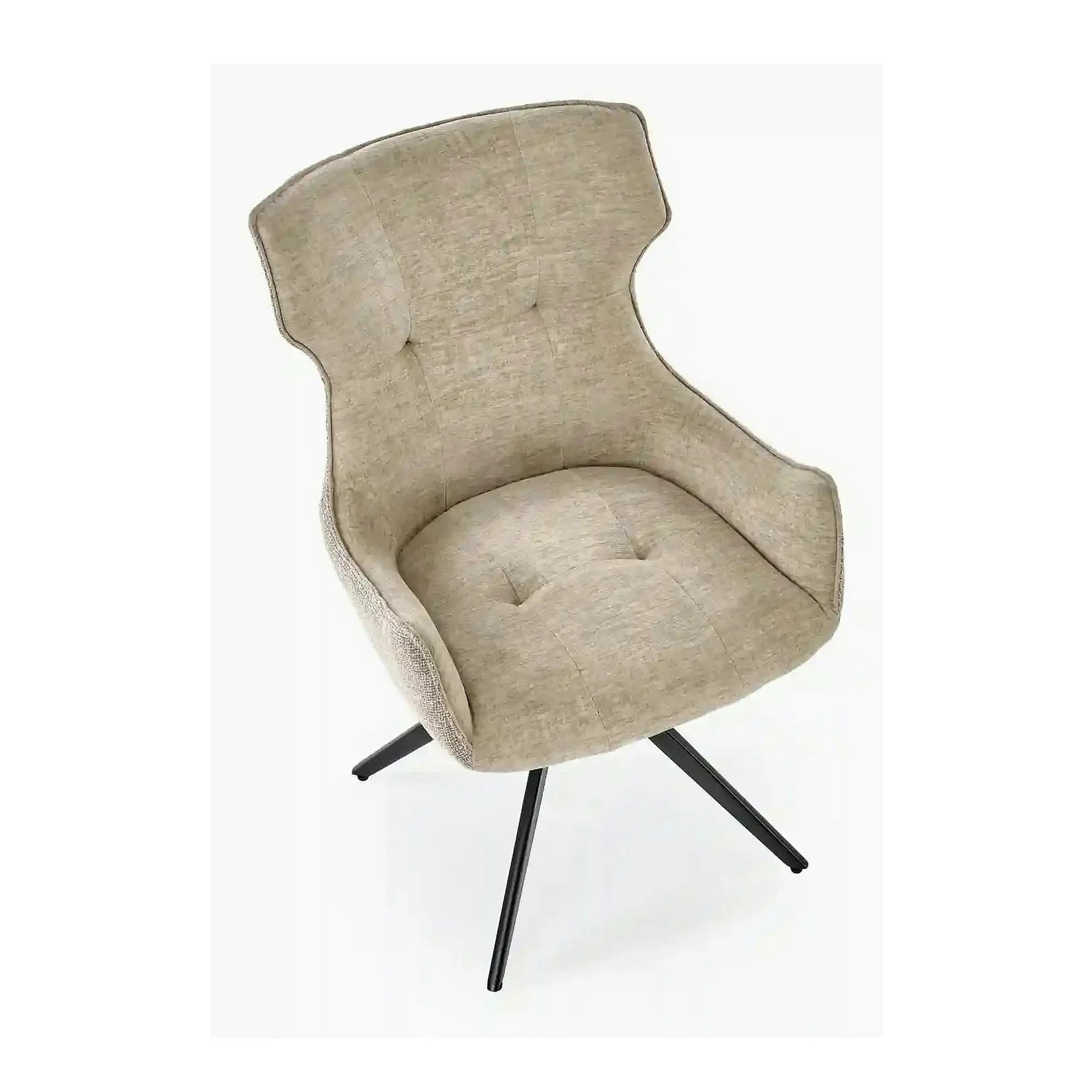 Scaun K573, bej/negru, stofa clasica/otel, 55x64x88 cm