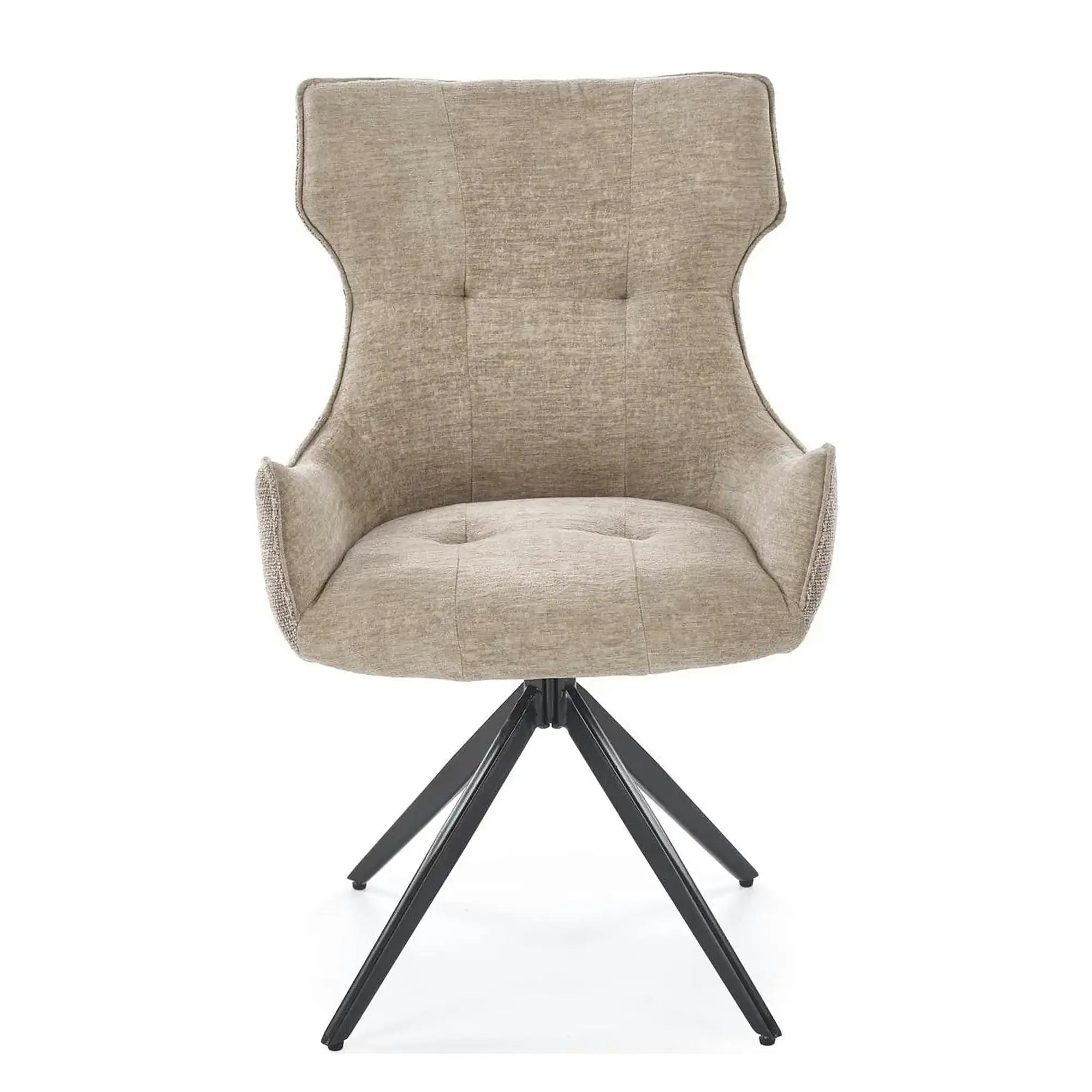Scaun K573, bej/negru, stofa clasica/otel, 55x64x88 cm
