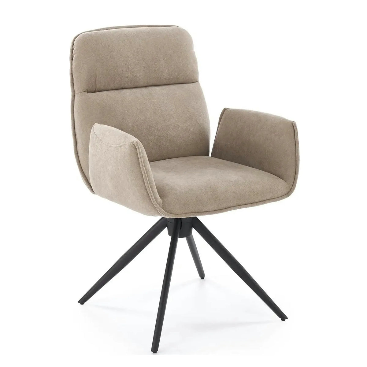 Scaun K574, bej inchis/negru, stofa catifelata/otel, 60x60x88 cm