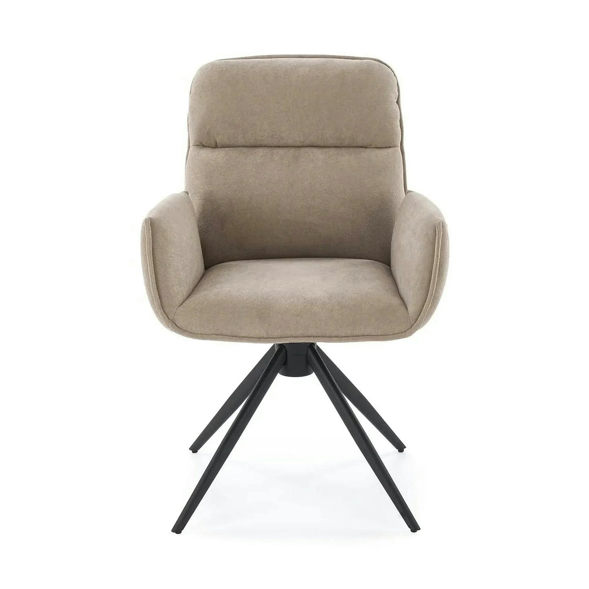 Scaun K574, bej inchis/negru, stofa catifelata/otel, 60x60x88 cm