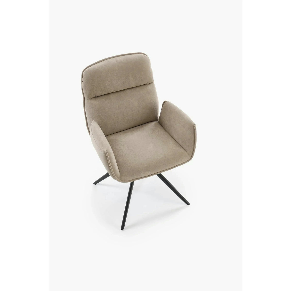 Scaun K574, bej inchis/negru, stofa catifelata/otel, 60x60x88 cm