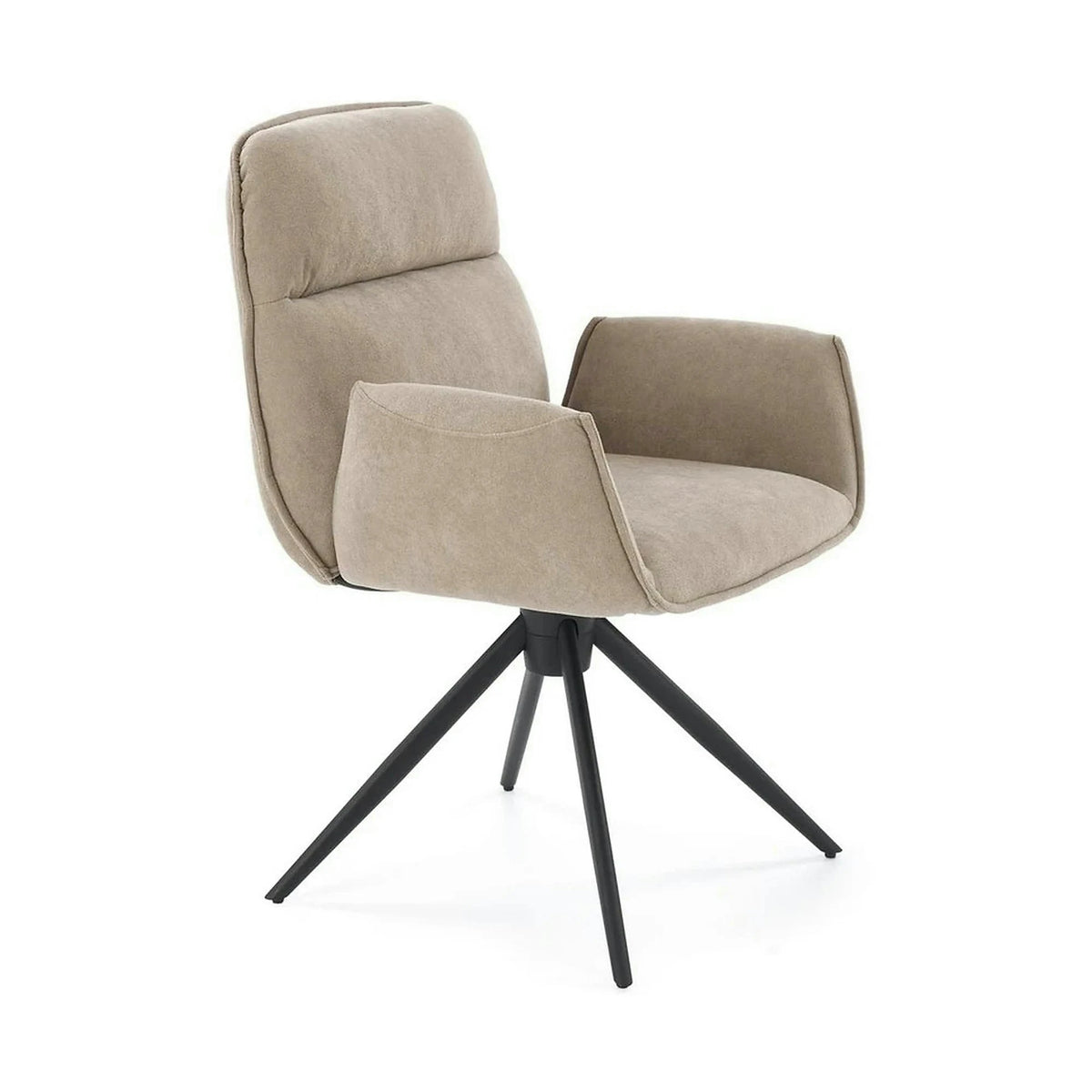 Scaun K574, bej inchis/negru, stofa catifelata/otel, 60x60x88 cm