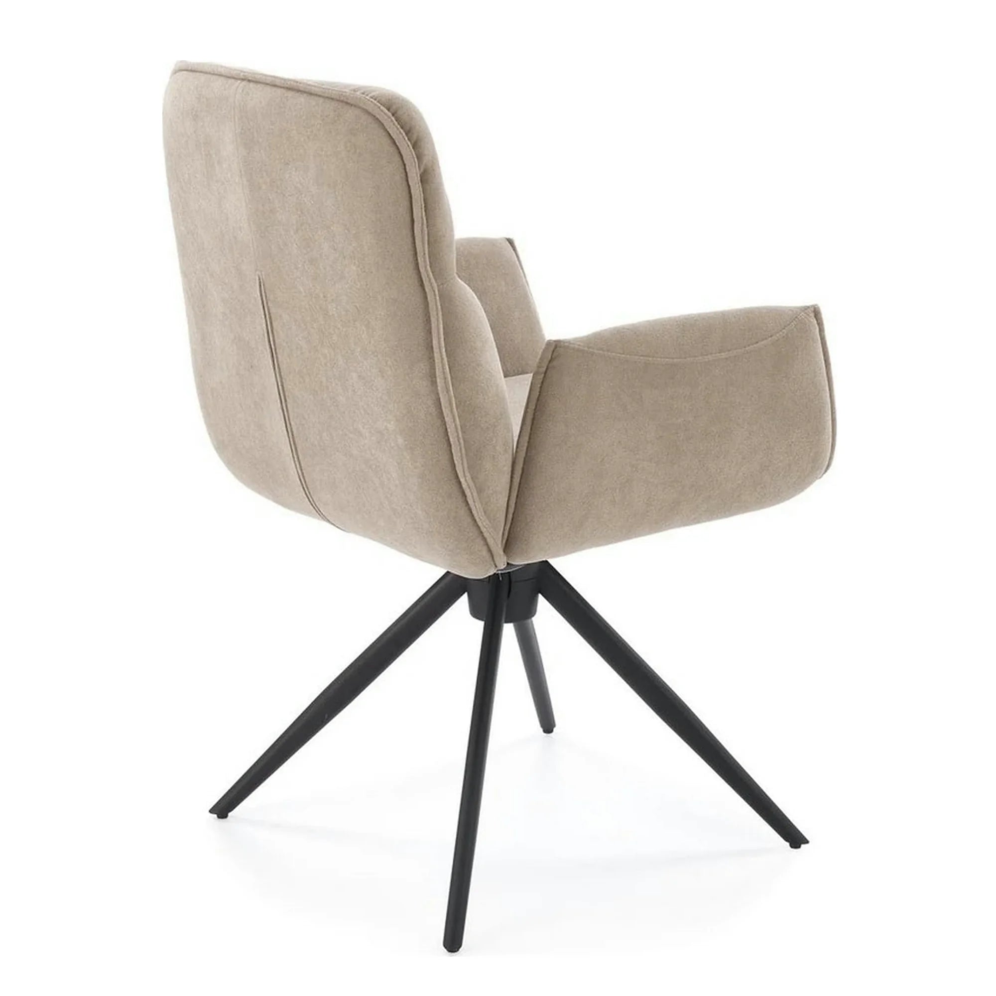Scaun K574, bej inchis/negru, stofa catifelata/otel, 60x60x88 cm