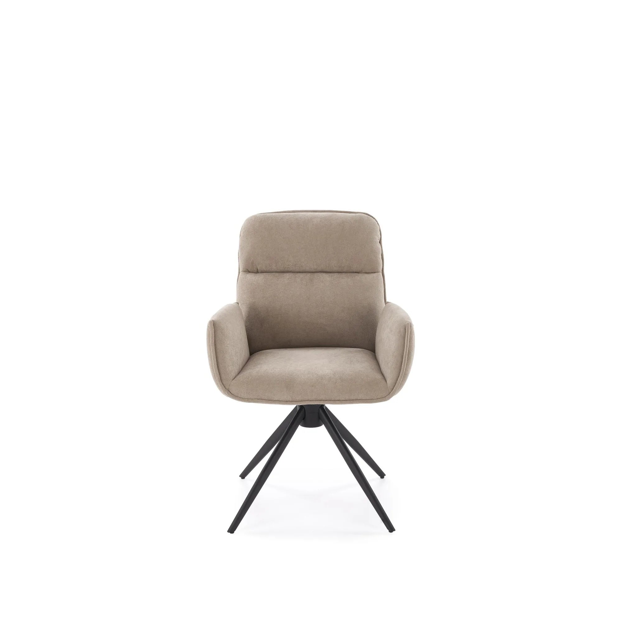 Scaun K574, bej inchis/negru, stofa catifelata/otel, 60x60x88 cm