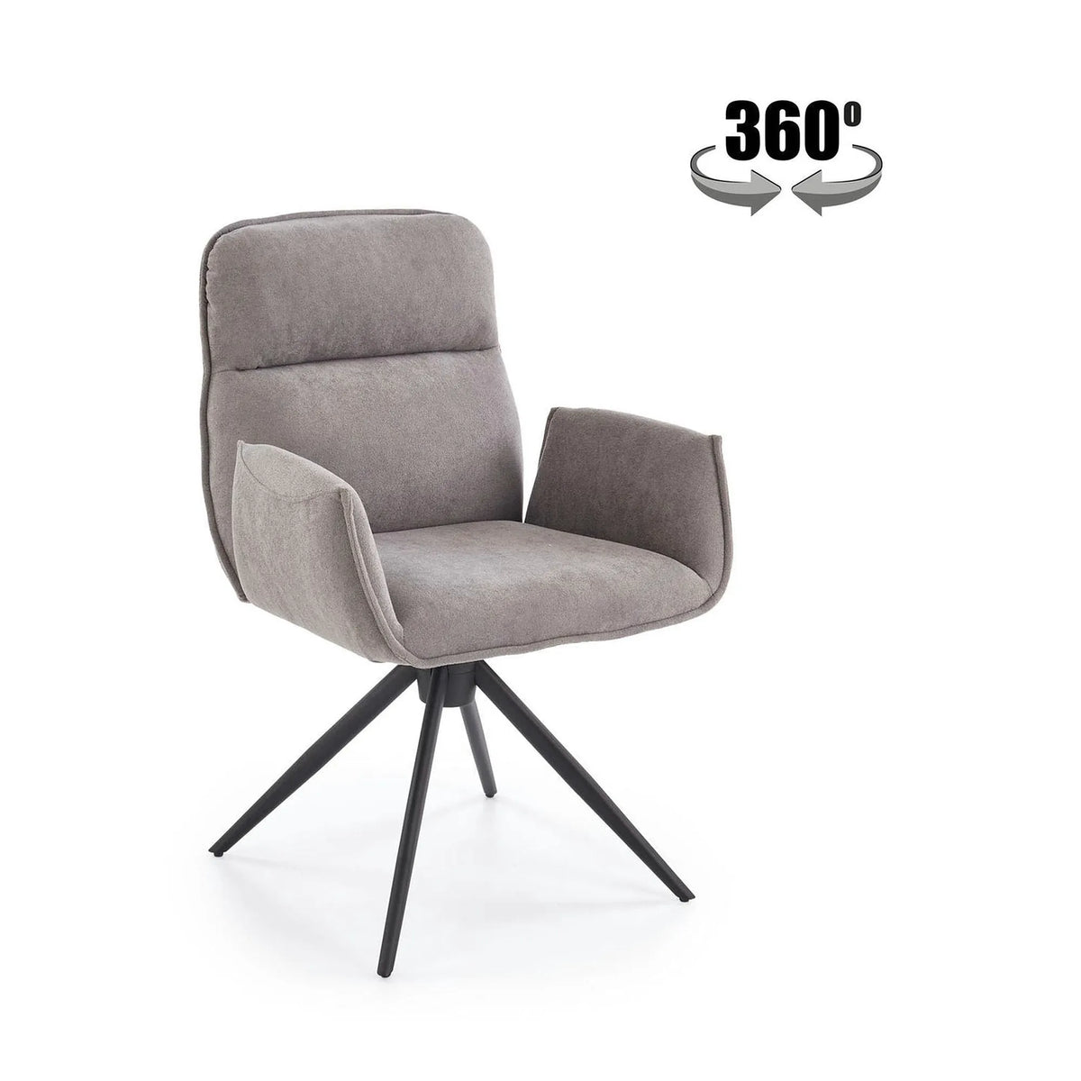 Scaun K574, gri/negru, stofa catifelata/otel, 60x60x88 cm