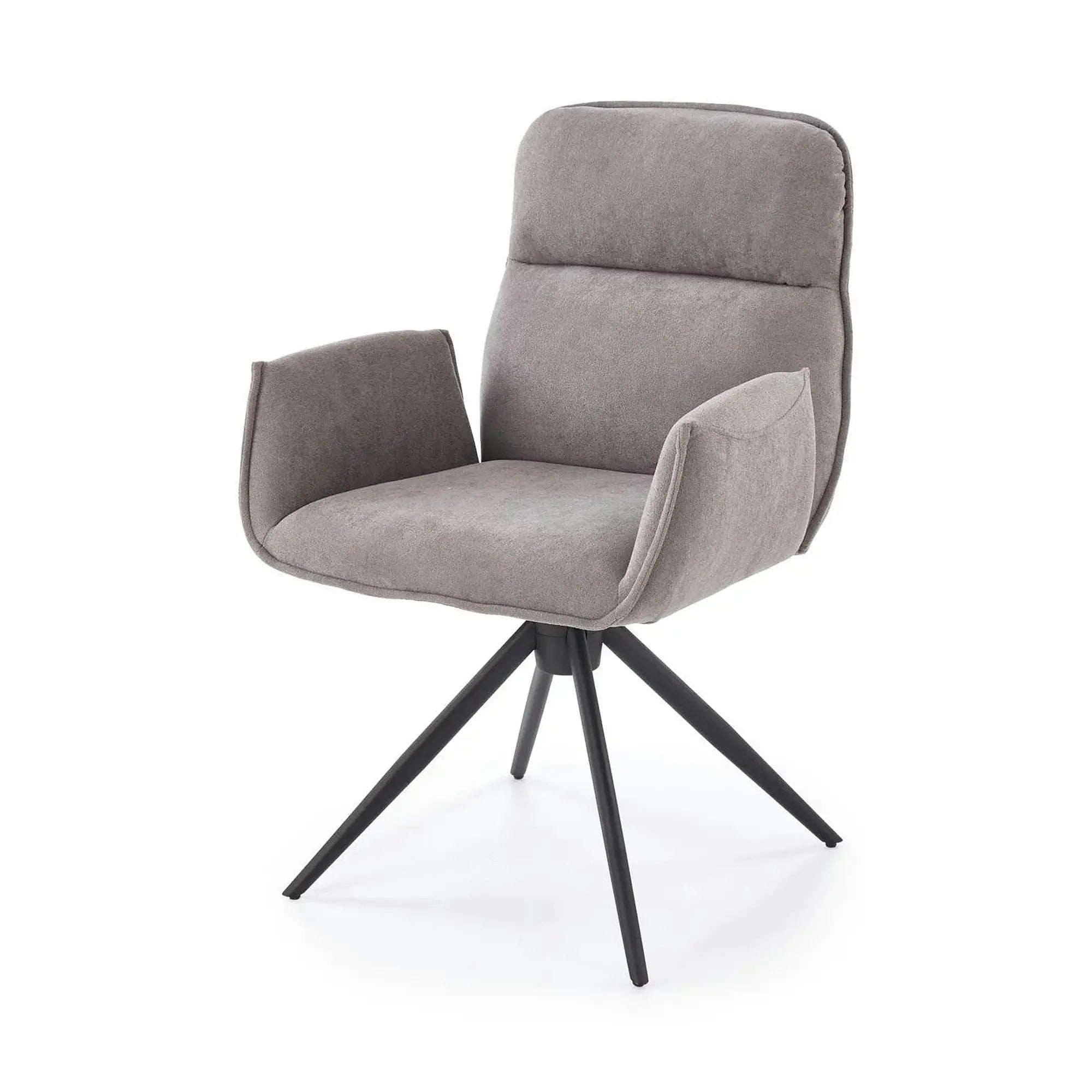 Scaun K574, gri/negru, stofa catifelata/otel, 60x60x88 cm