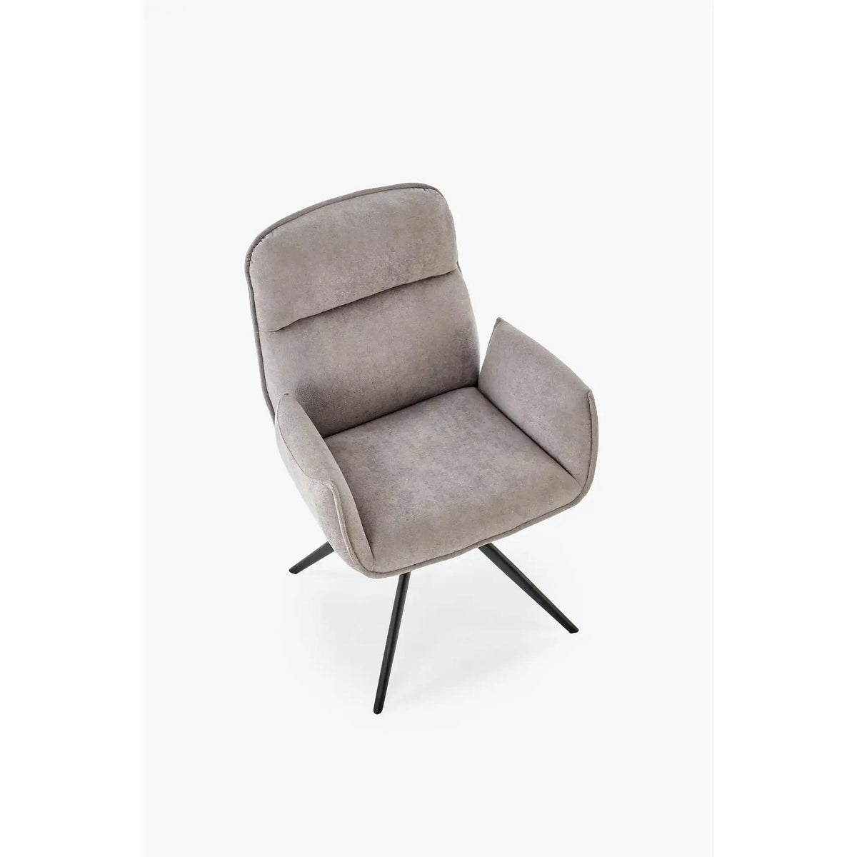 Scaun K574, gri/negru, stofa catifelata/otel, 60x60x88 cm