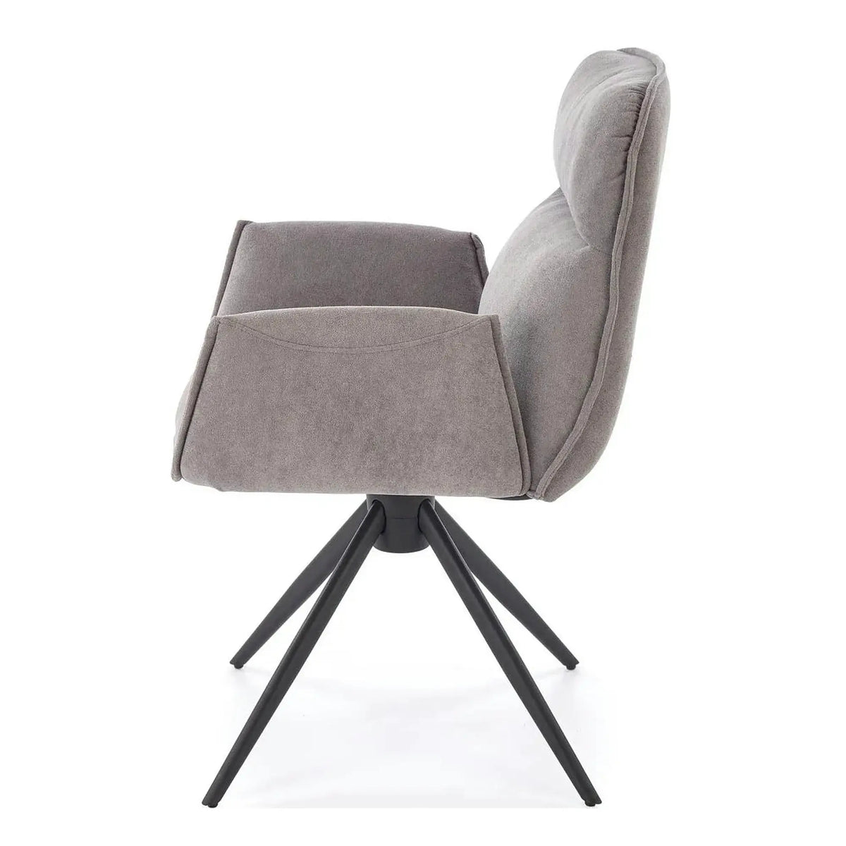 Scaun K574, gri/negru, stofa catifelata/otel, 60x60x88 cm