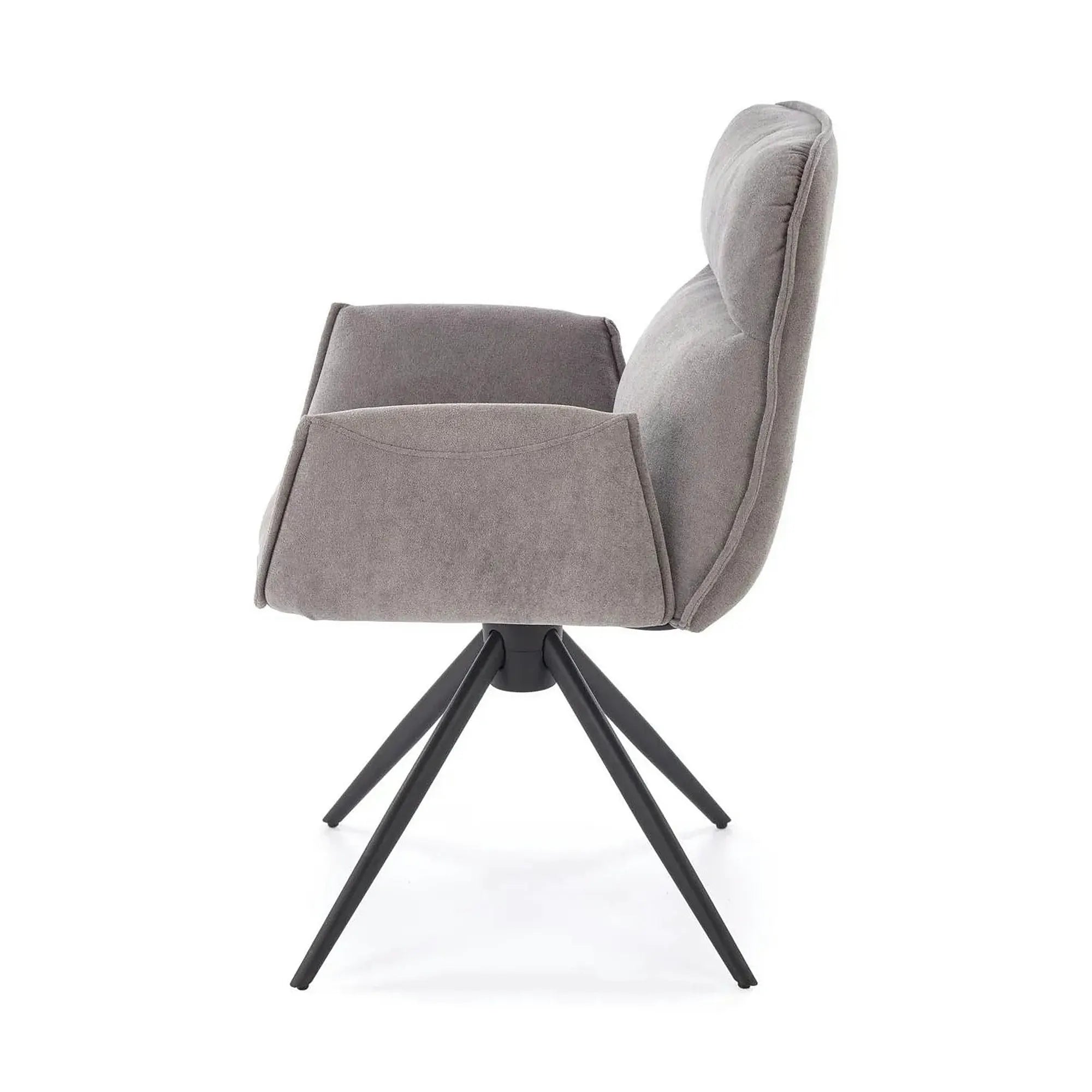 Scaun K574, gri/negru, stofa catifelata/otel, 60x60x88 cm