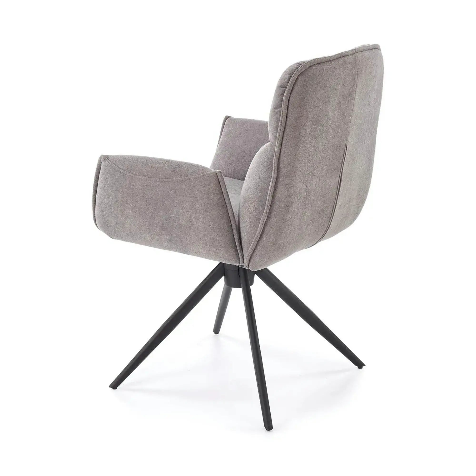 Scaun K574, gri/negru, stofa catifelata/otel, 60x60x88 cm