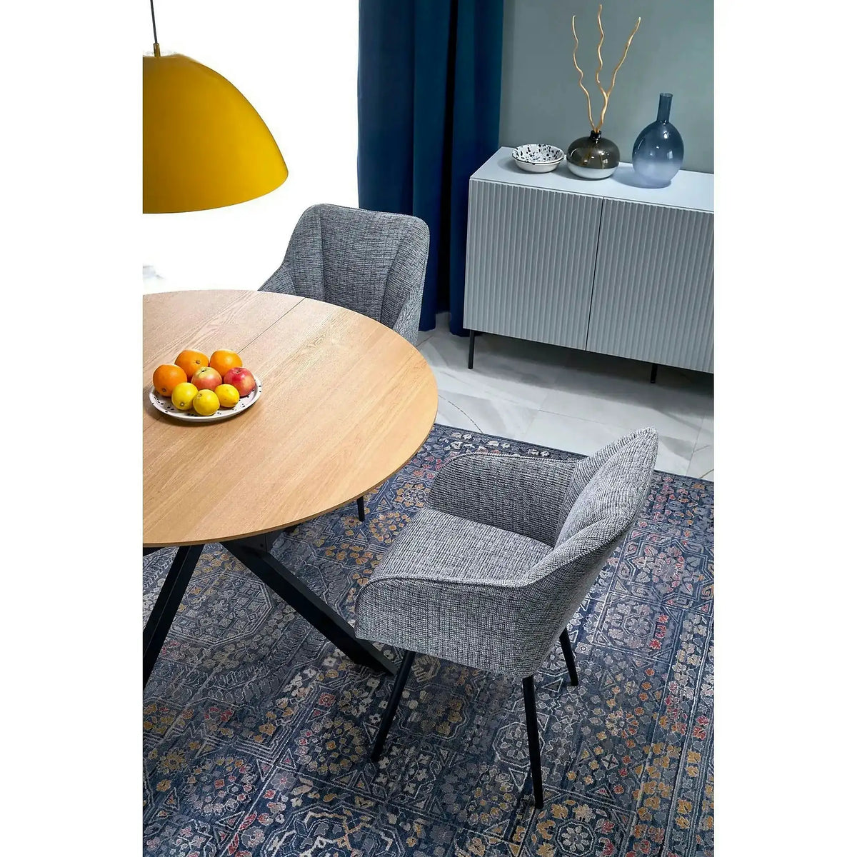 Scaun K576, gri/negru, stofa clasica/otel, 54x60x85 cm