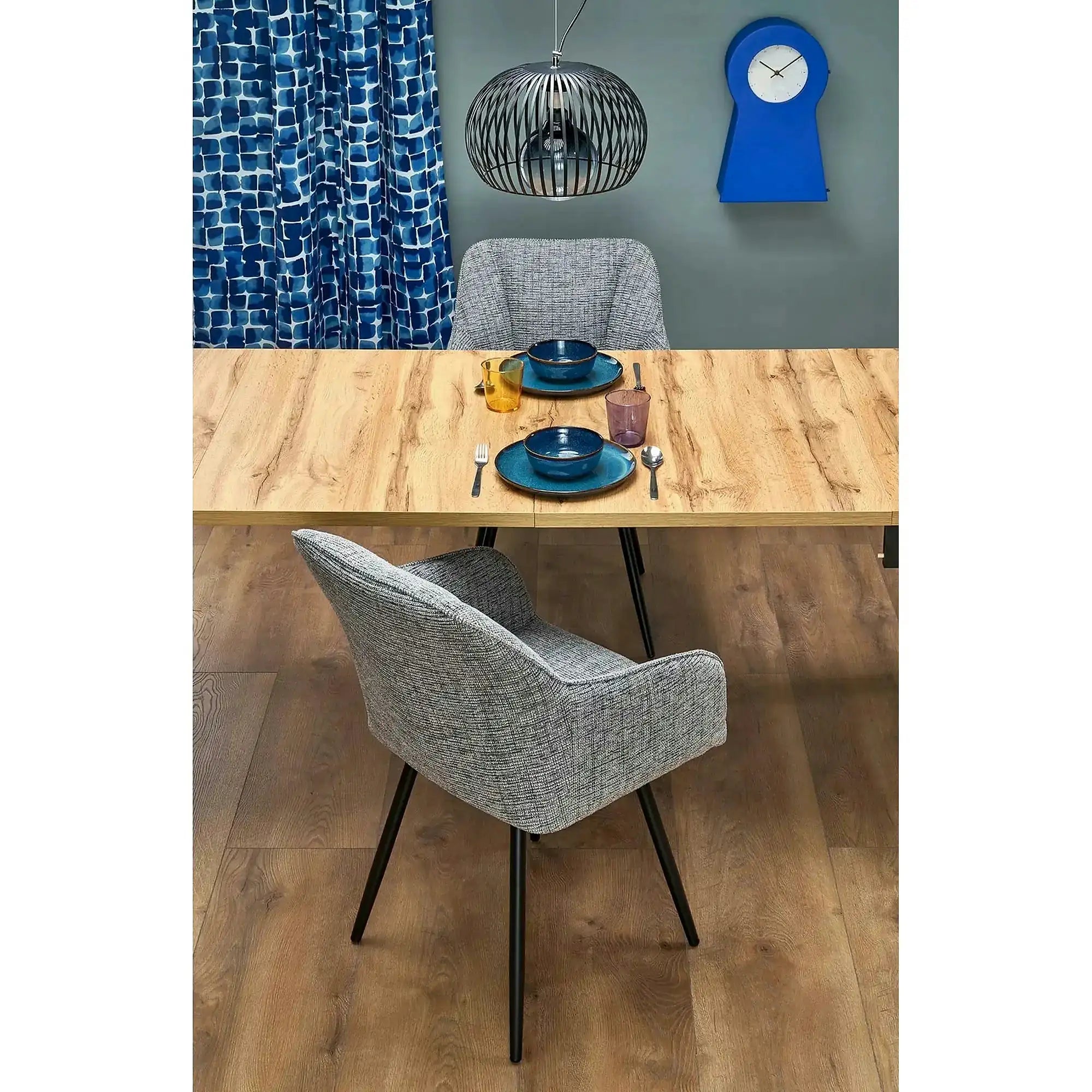 Scaun K576, gri/negru, stofa clasica/otel, 54x60x85 cm