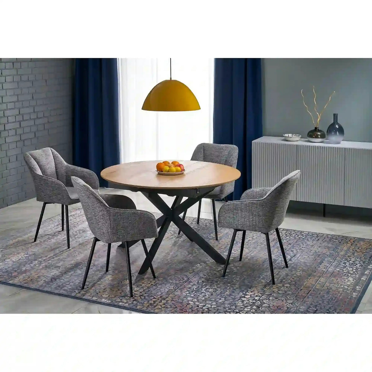 Scaun K576, gri/negru, stofa clasica/otel, 54x60x85 cm