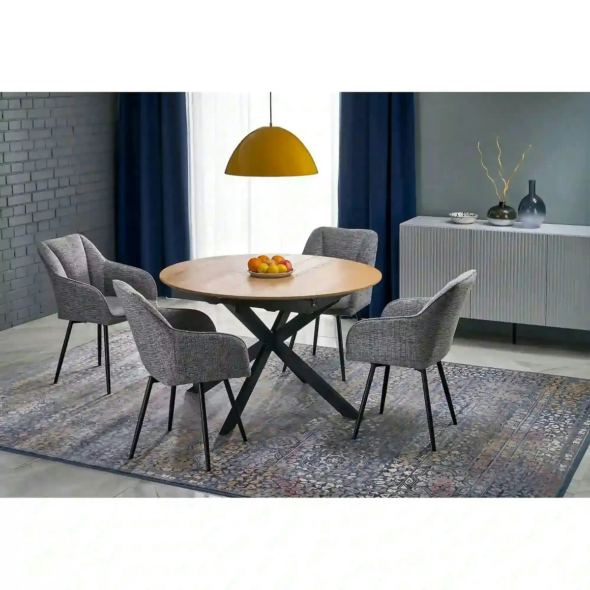 Scaun K576, gri/negru, stofa clasica/otel, 54x60x85 cm