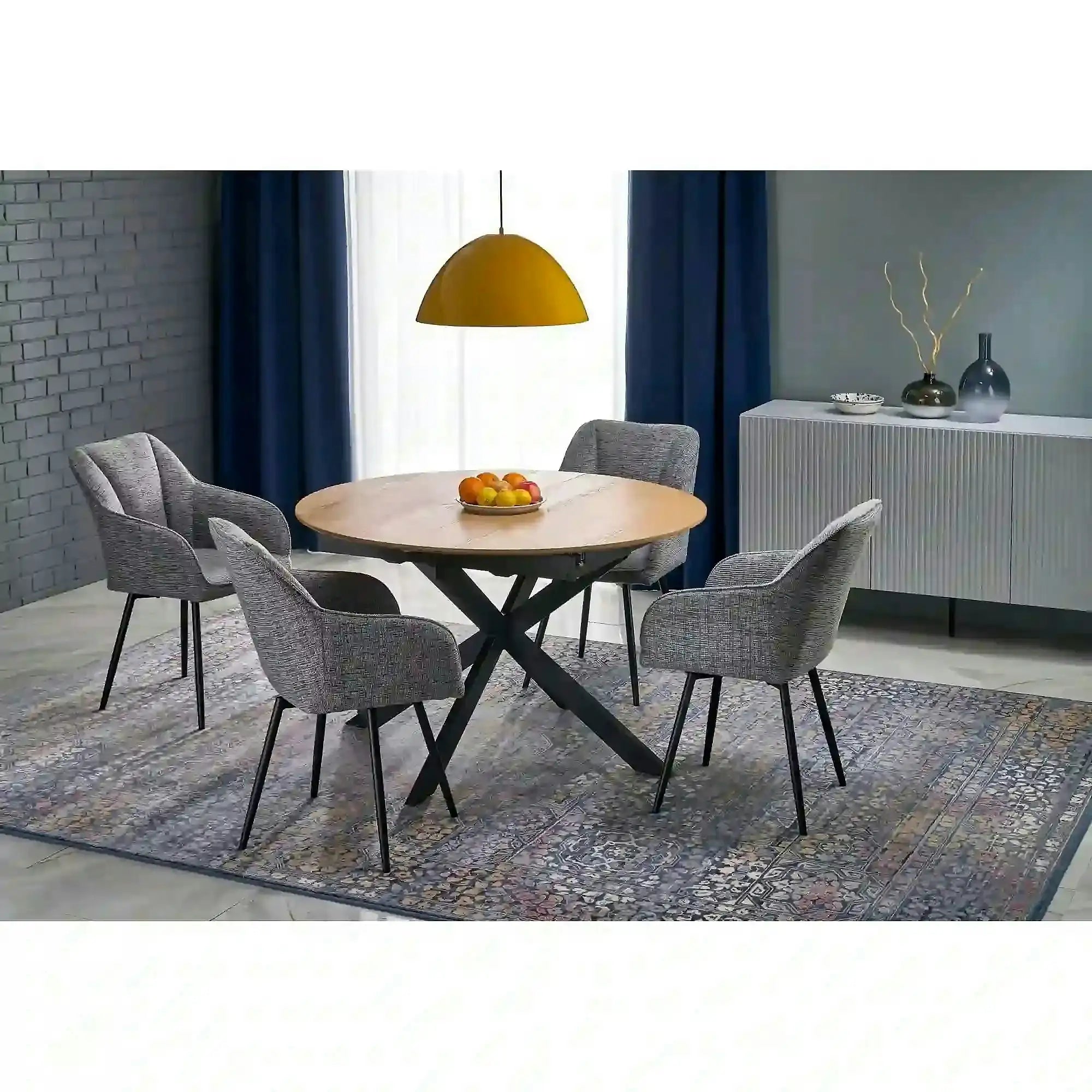 Scaun K576, gri/negru, stofa clasica/otel, 54x60x85 cm