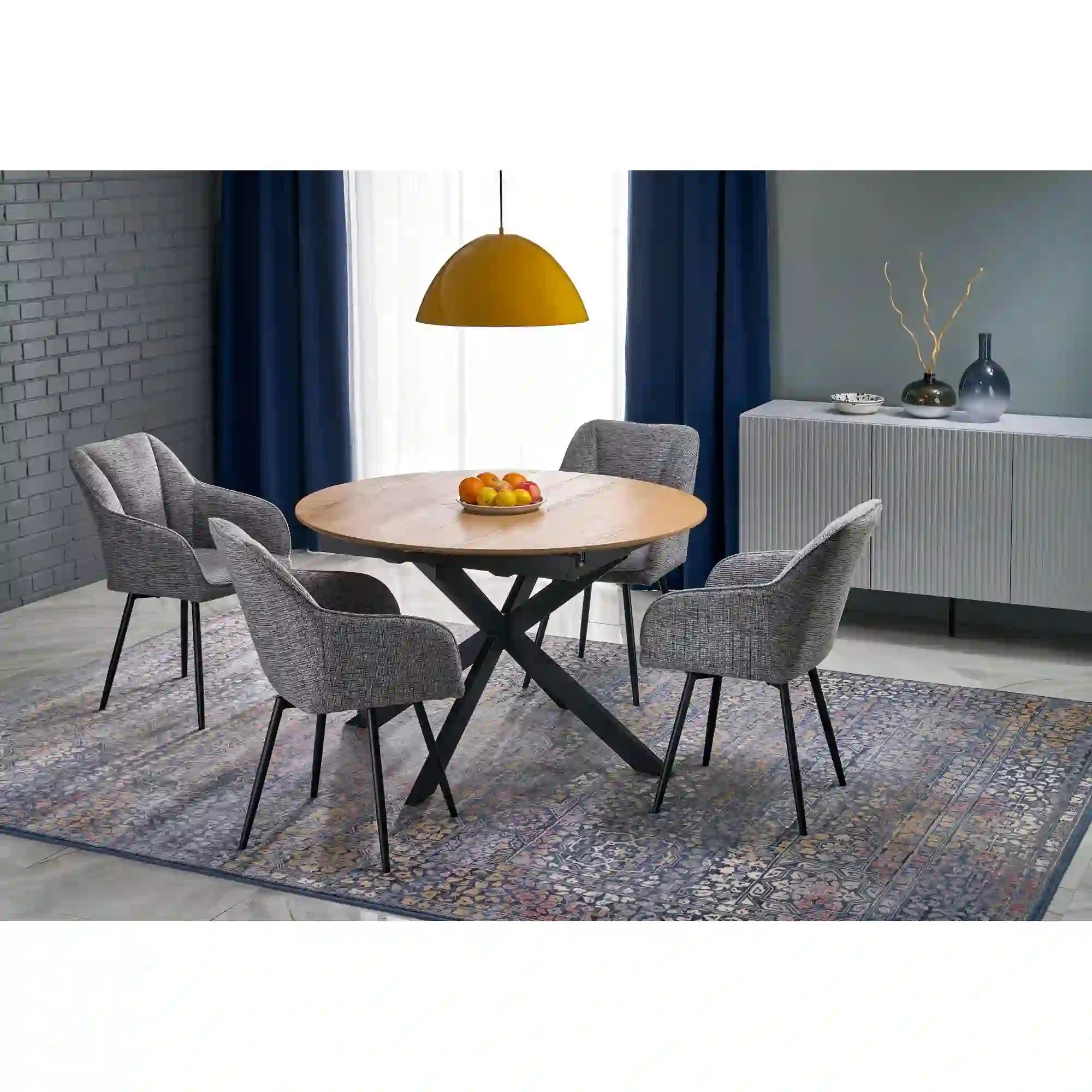 Scaun K576, gri/negru, stofa clasica/otel, 54x60x85 cm