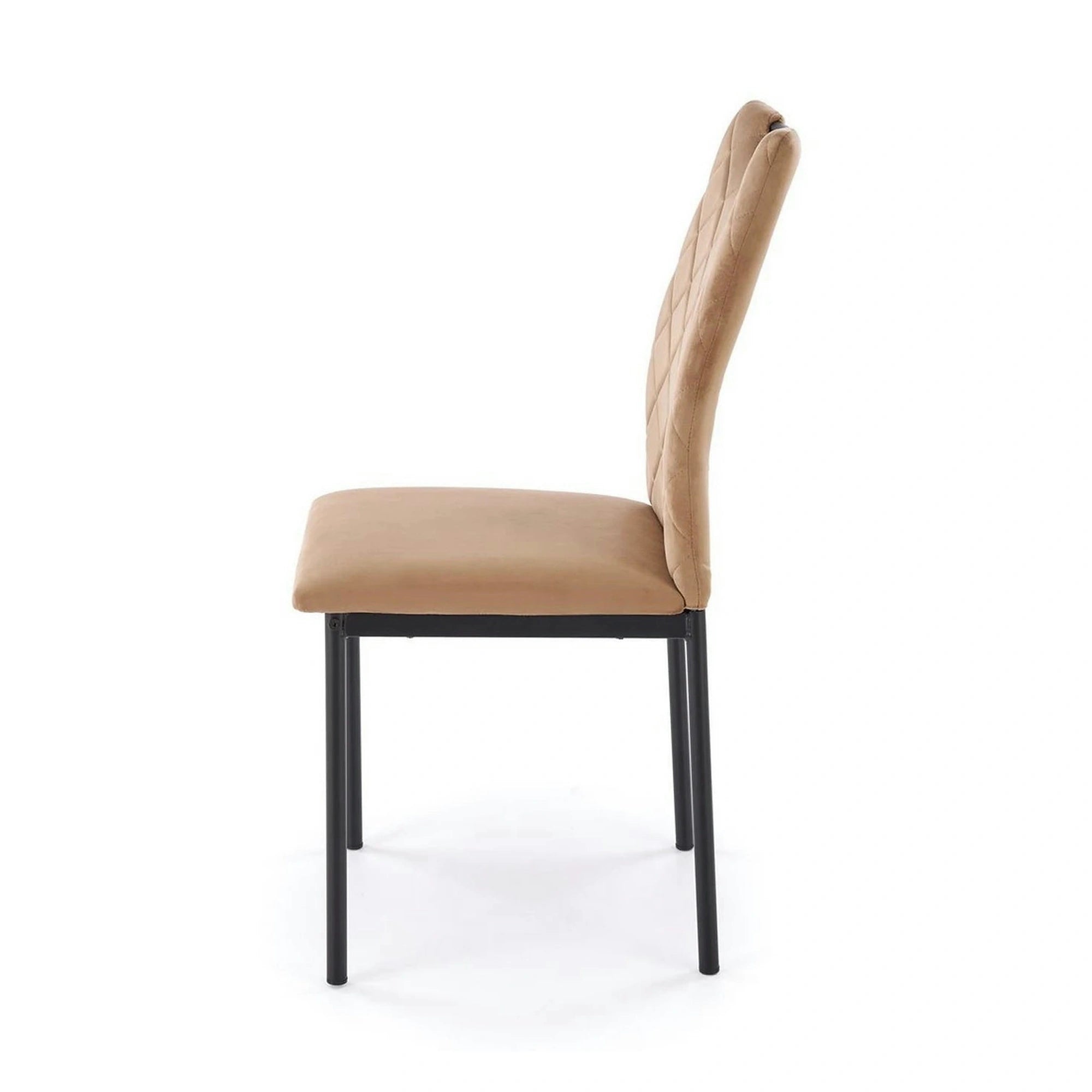 Scaun K577, bej - HLR 11, stofa catifelata/otel, 43x53x93 cm