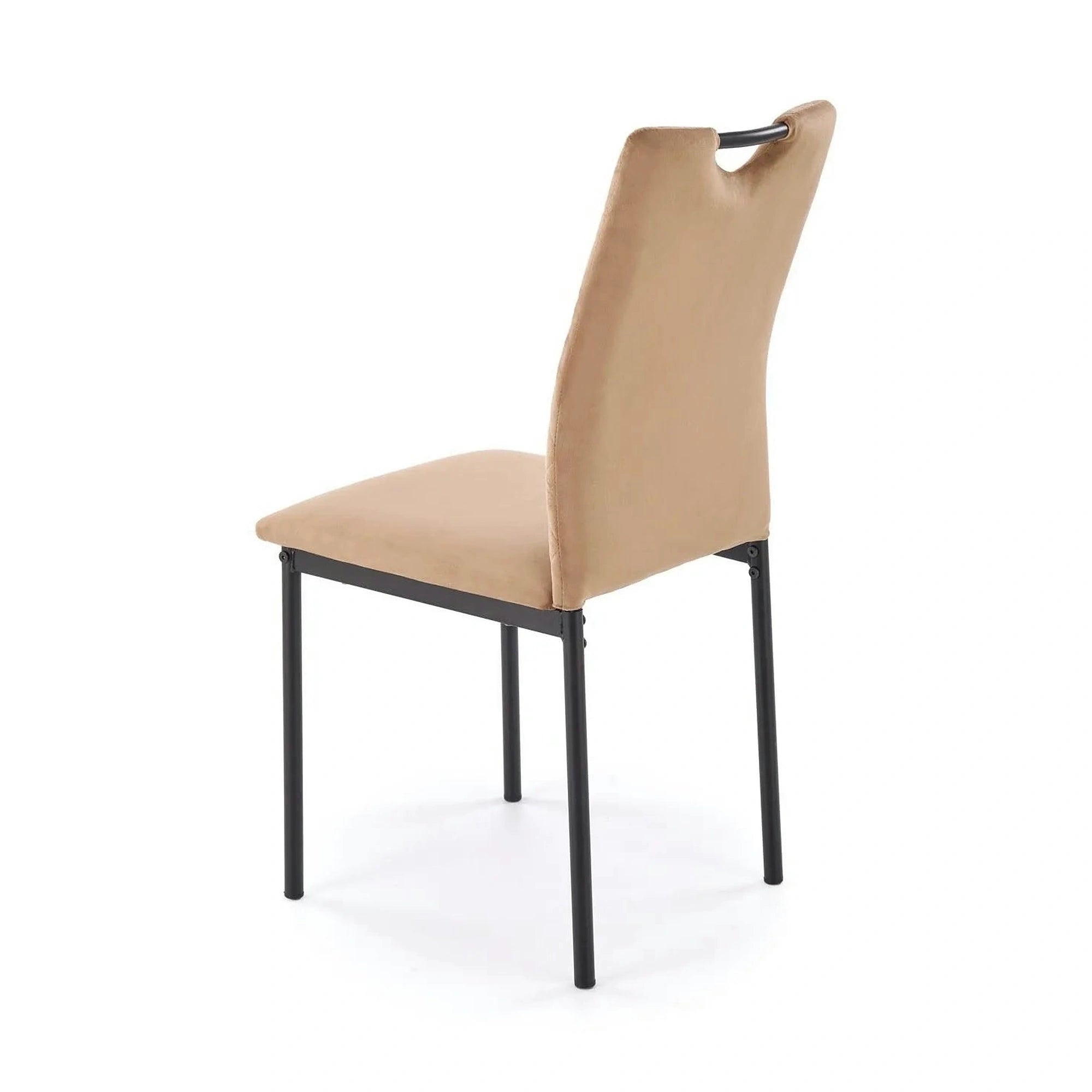 Scaun K577, bej - HLR 11, stofa catifelata/otel, 43x53x93 cm