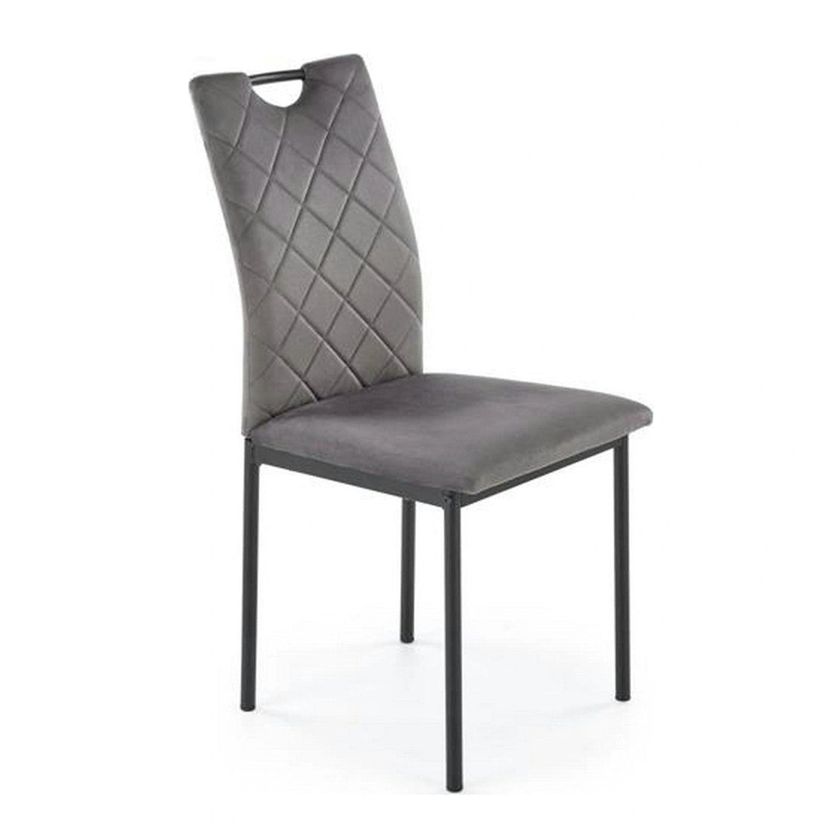 Scaun K577, gri - HLR 21, stofa catifelata/otel, 43x53x93 cm