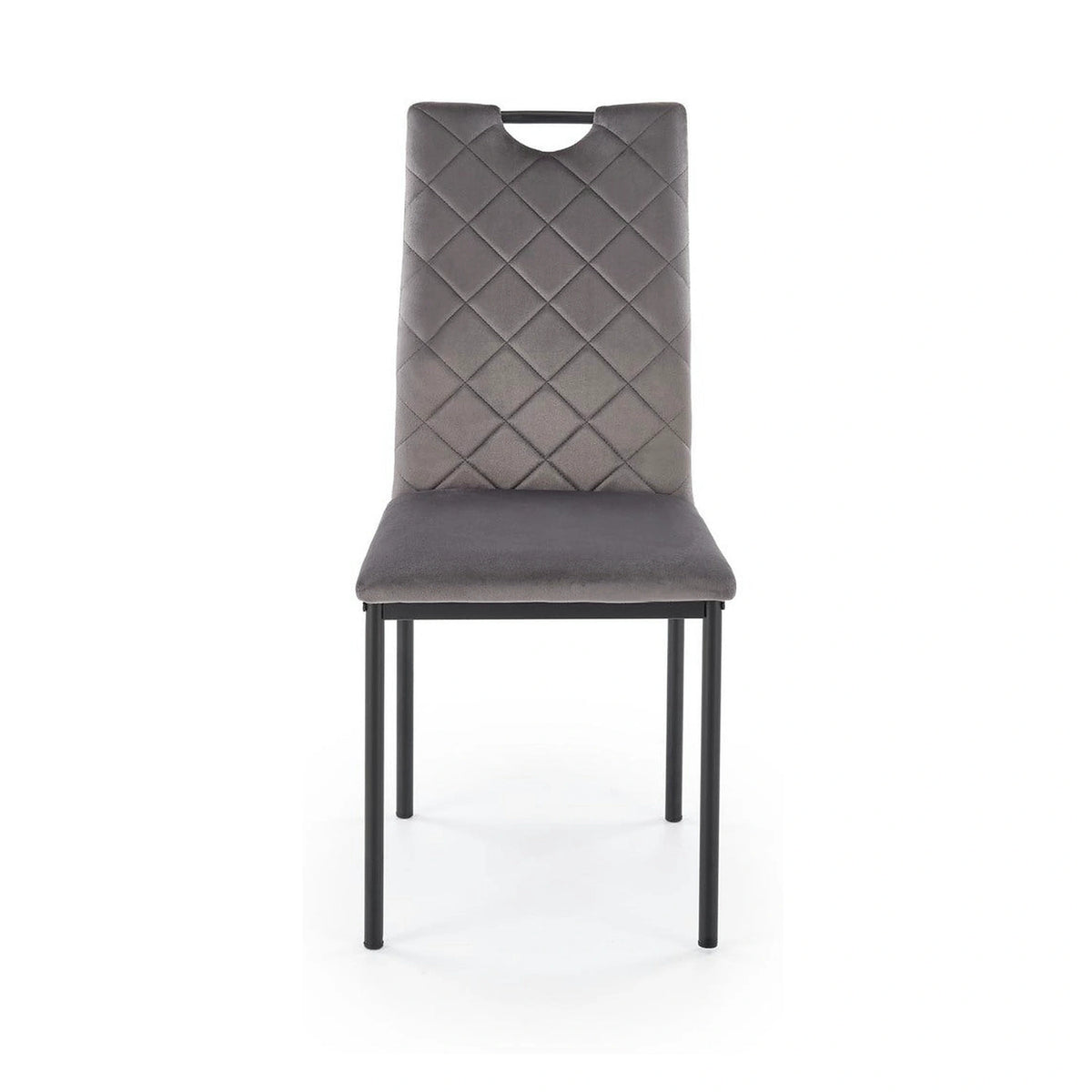 Scaun K577, gri - HLR 21, stofa catifelata/otel, 43x53x93 cm