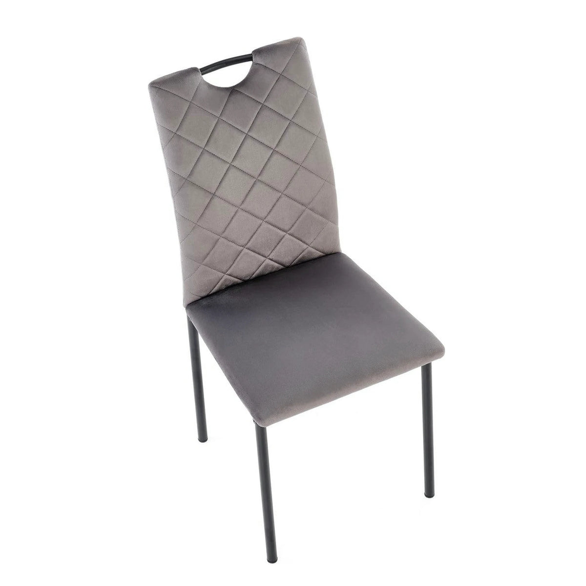 Scaun K577, gri - HLR 21, stofa catifelata/otel, 43x53x93 cm