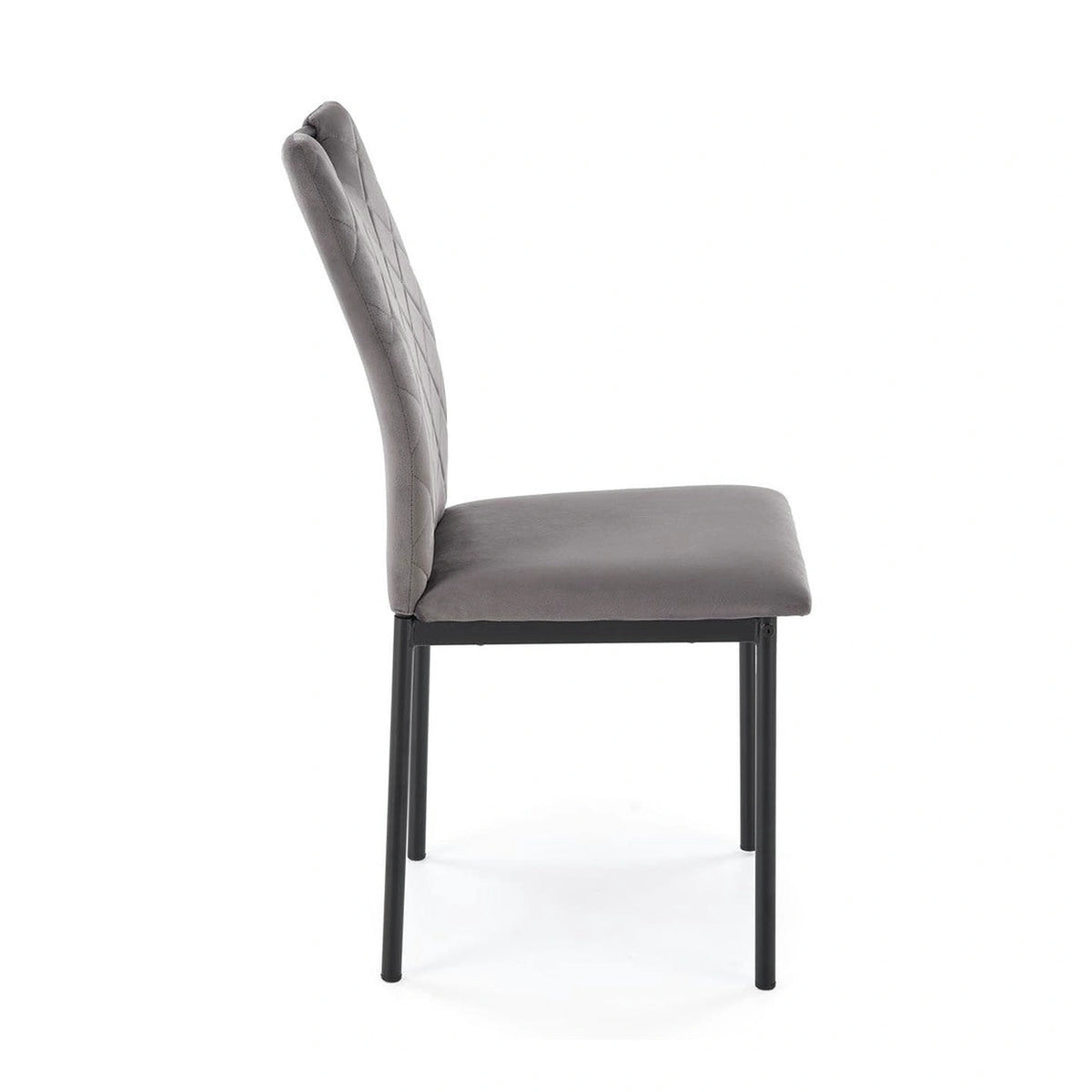 Scaun K577, gri - HLR 21, stofa catifelata/otel, 43x53x93 cm