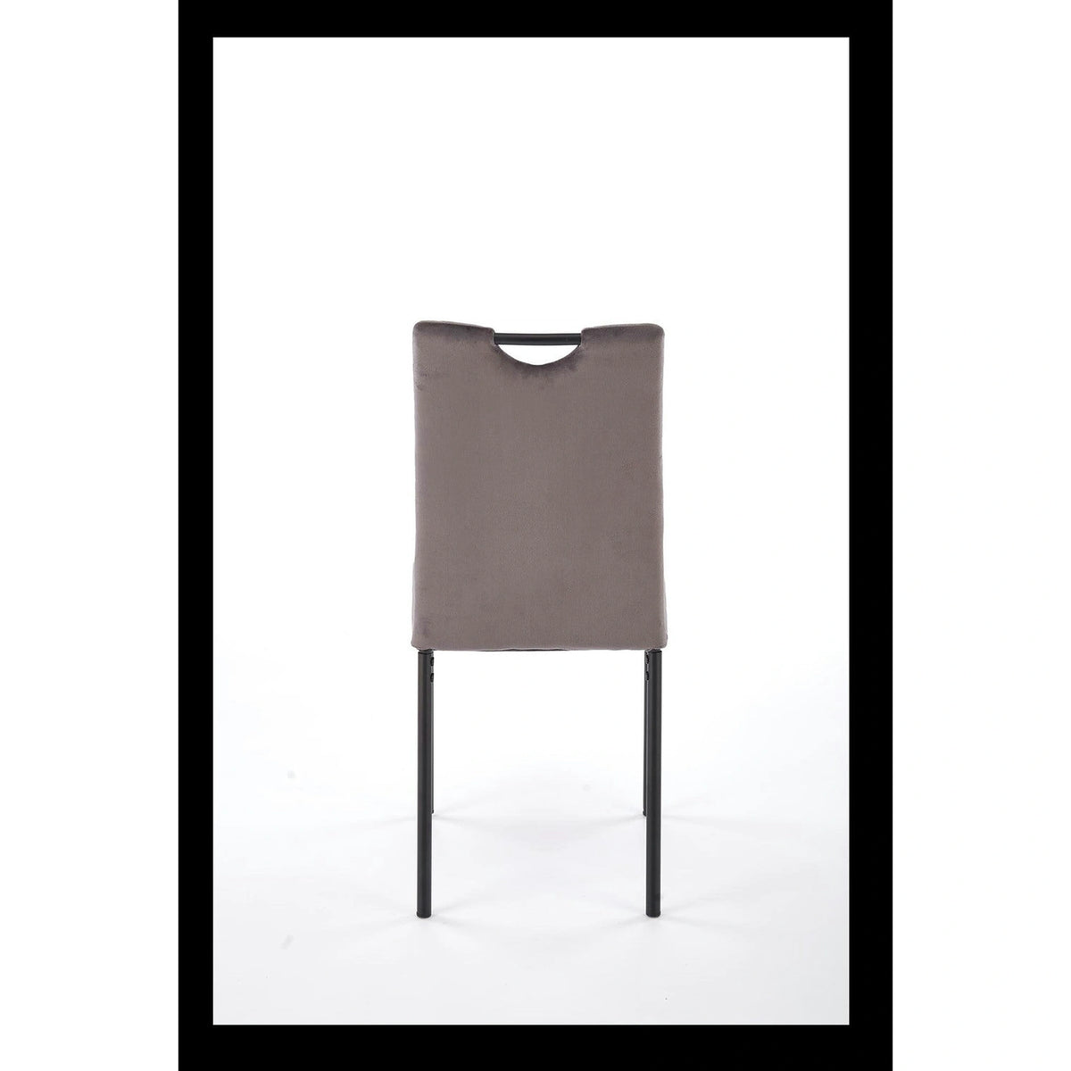 Scaun K577, gri - HLR 21, stofa catifelata/otel, 43x53x93 cm