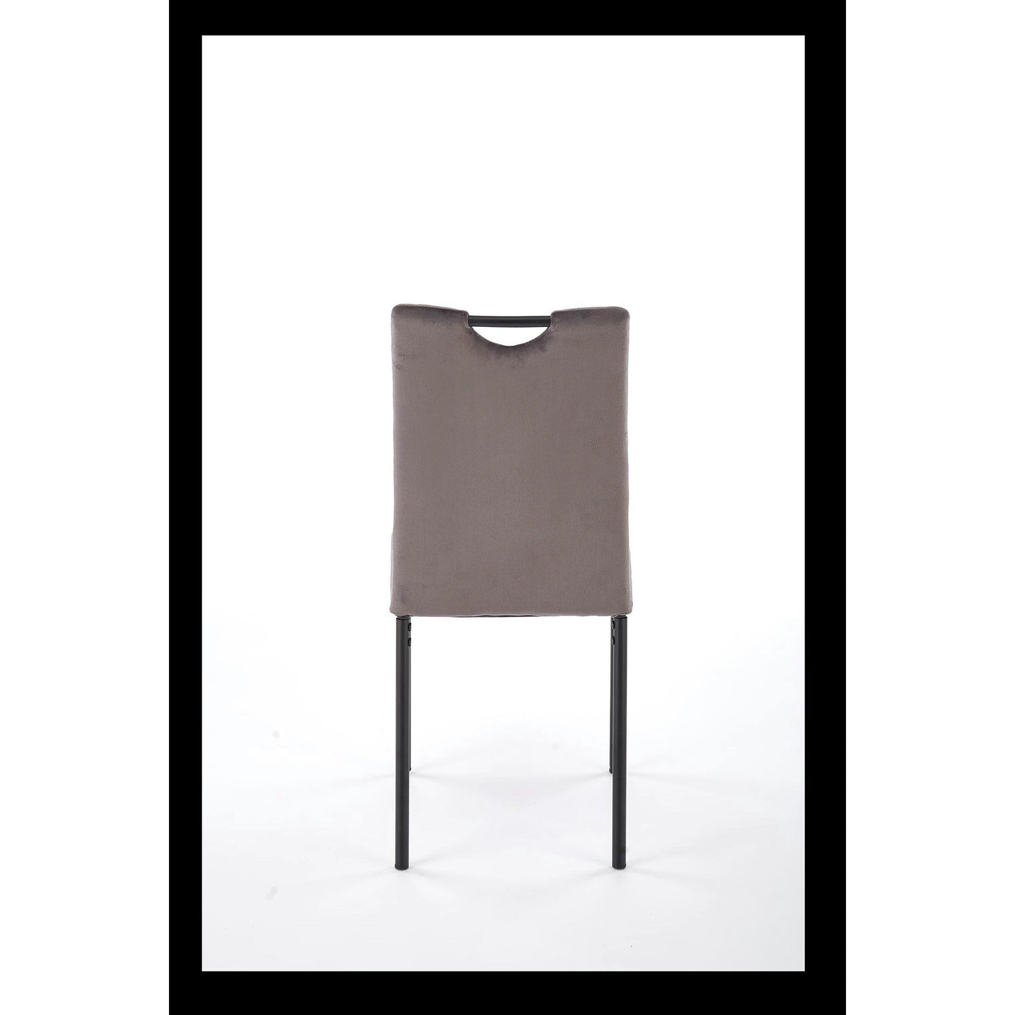 Scaun K577, gri - HLR 21, stofa catifelata/otel, 43x53x93 cm