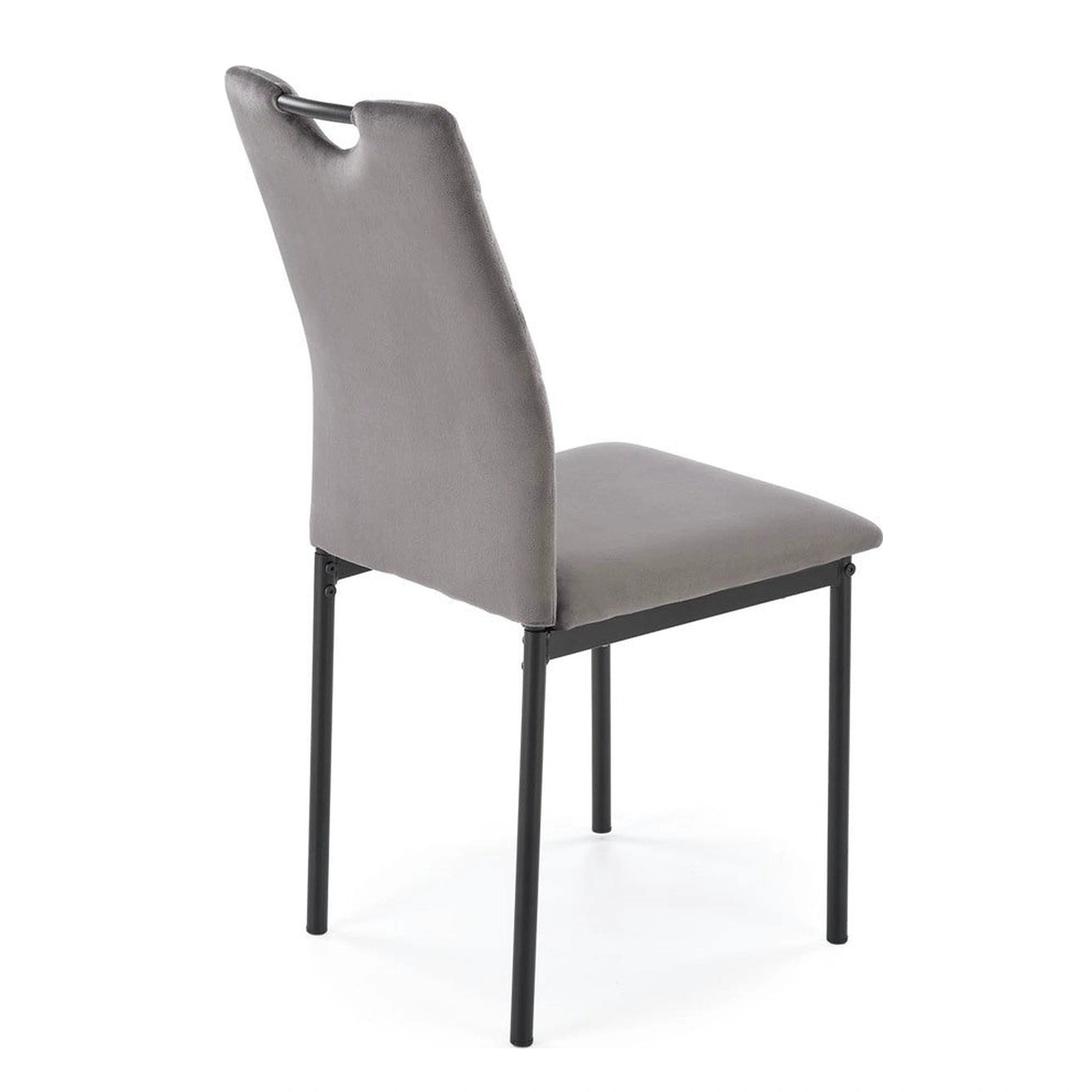 Scaun K577, gri - HLR 21, stofa catifelata/otel, 43x53x93 cm