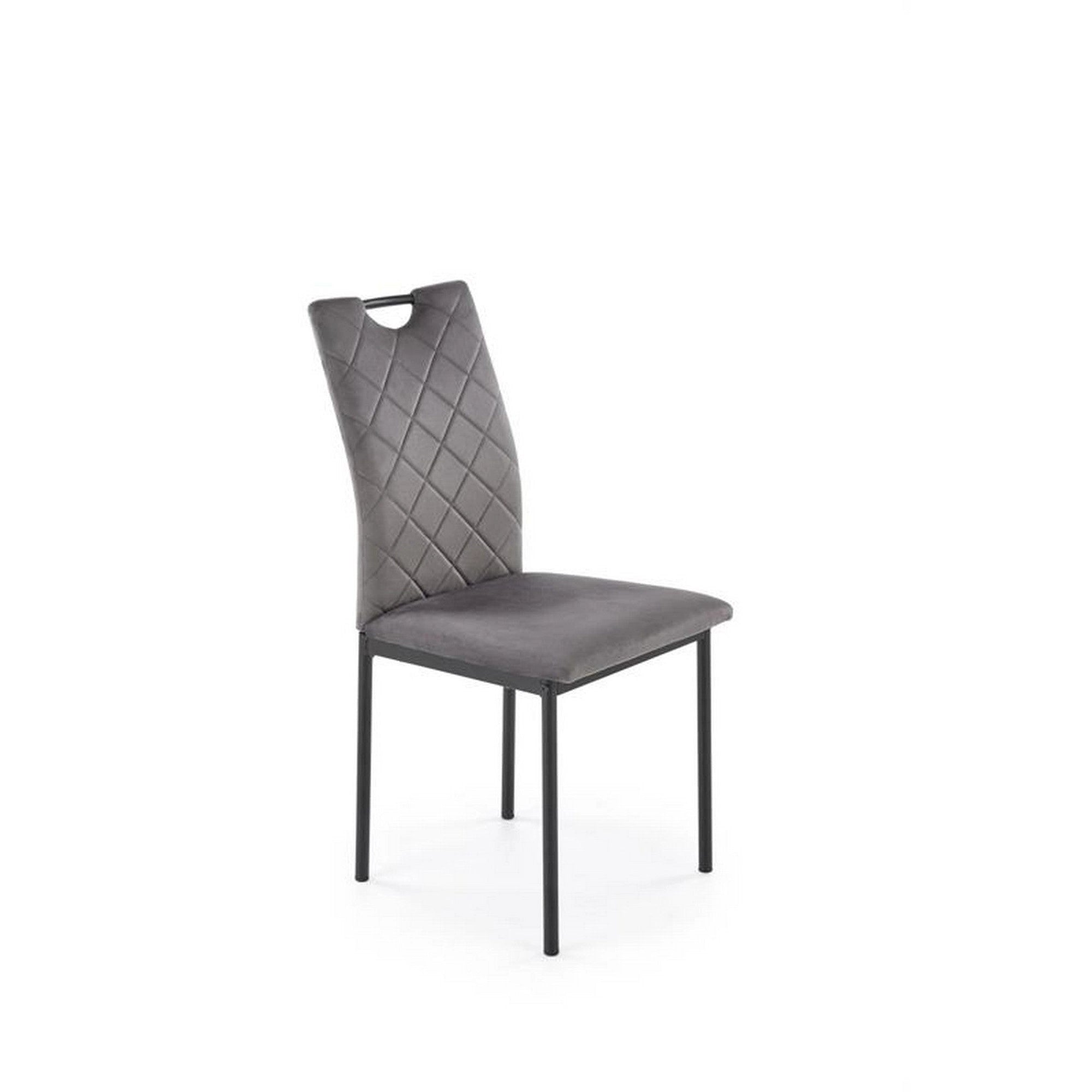 Scaun K577, gri - HLR 21, stofa catifelata/otel, 43x53x93 cm