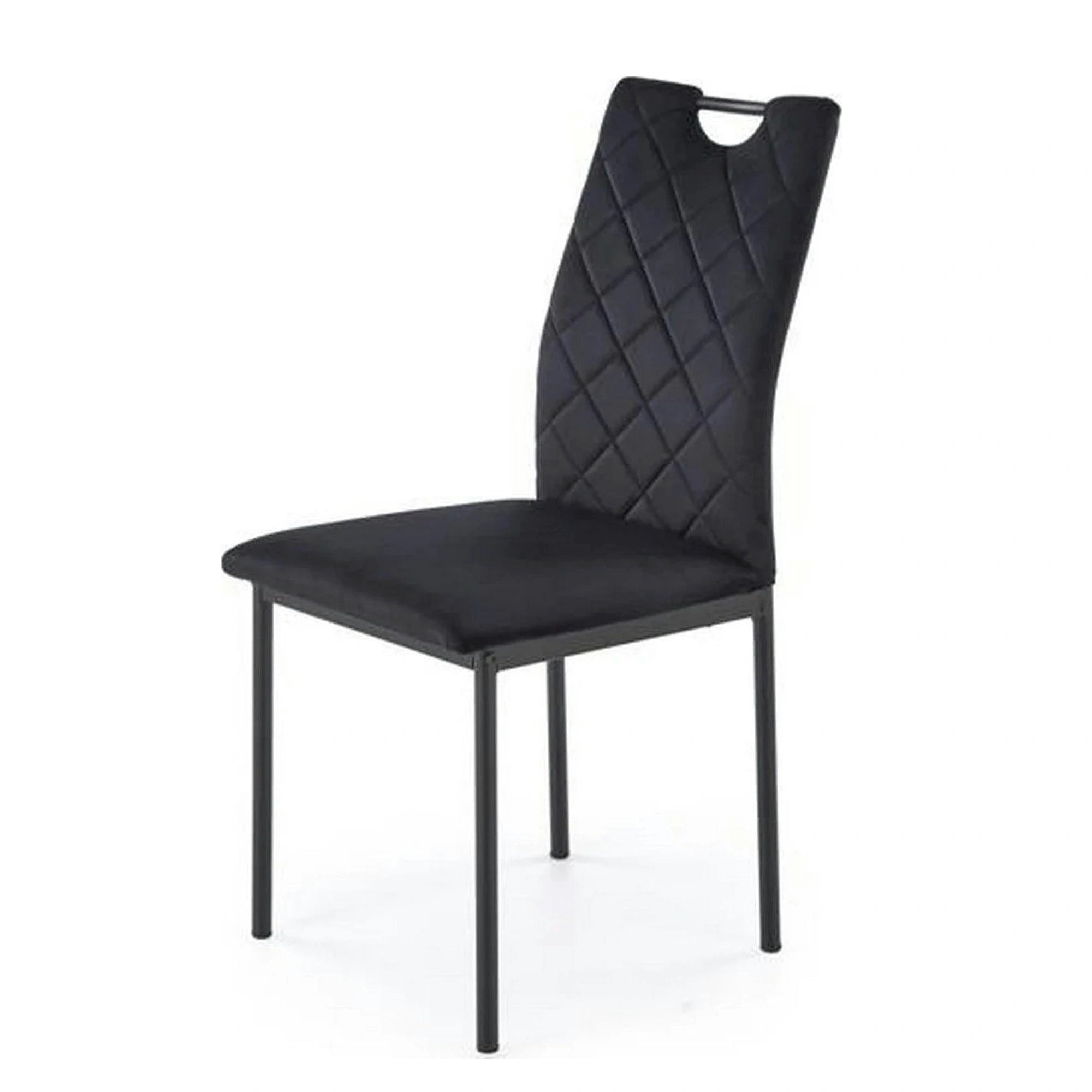 Scaun K577, negru - HLR 66, stofa catifelata/otel, 43x53x93 cm