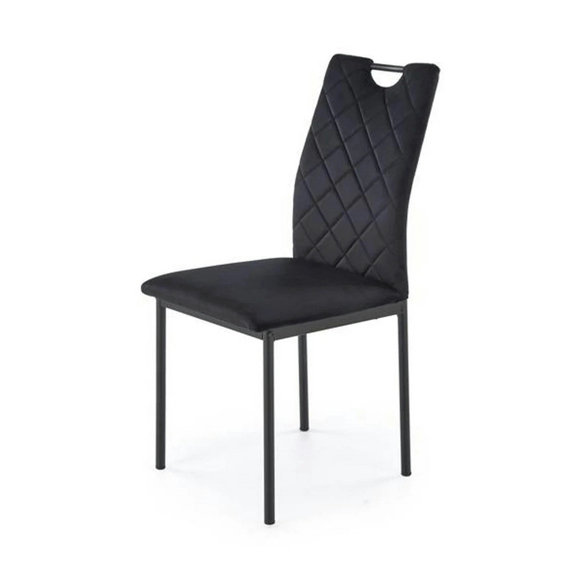 Scaun K577, negru - HLR 66, stofa catifelata/otel, 43x53x93 cm