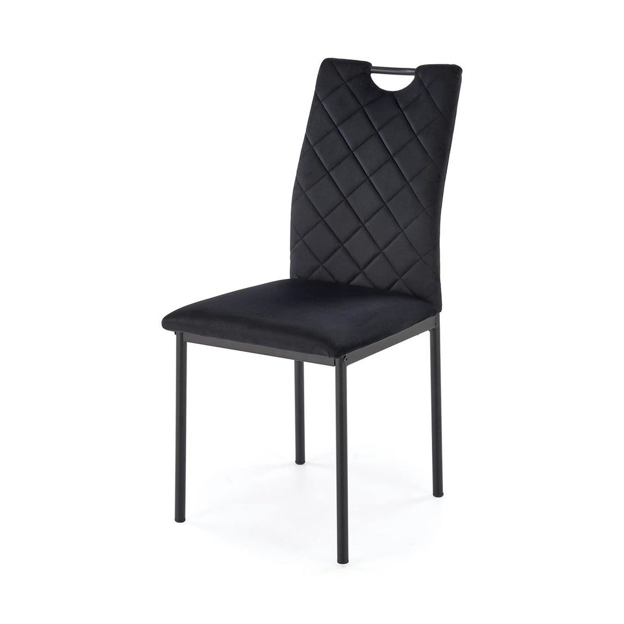 Scaun K577, negru - HLR 66, stofa catifelata/otel, 43x53x93 cm