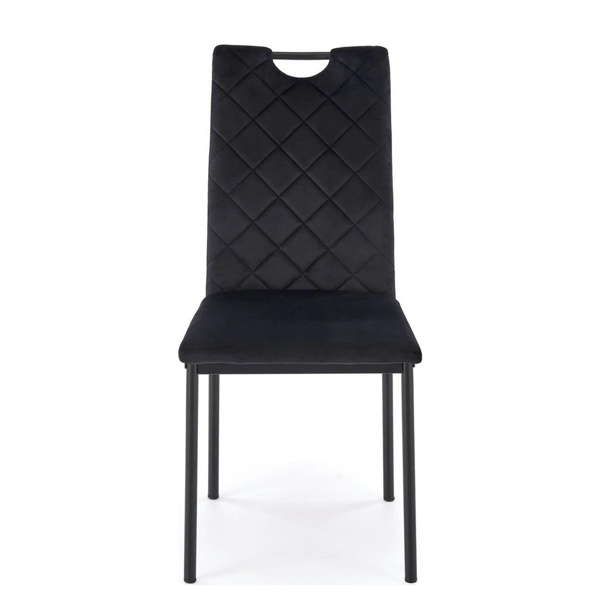 Scaun K577, negru - HLR 66, stofa catifelata/otel, 43x53x93 cm