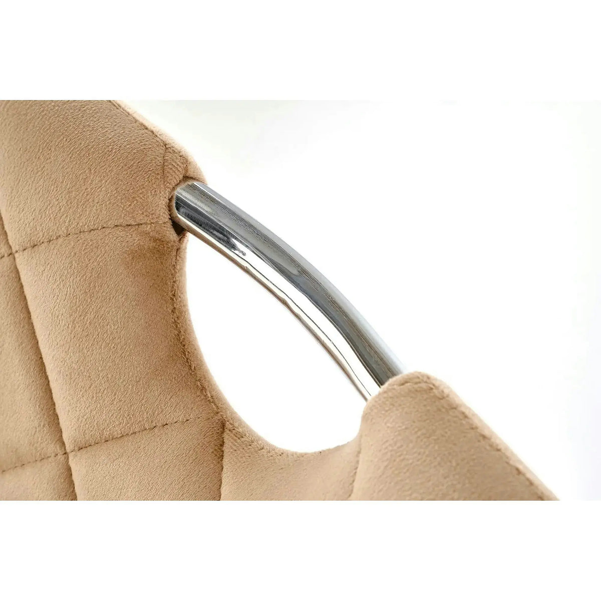 Scaun K578, bej - HLR 11/argintiu, stofa catifelata/otel, 43x53x93 cm