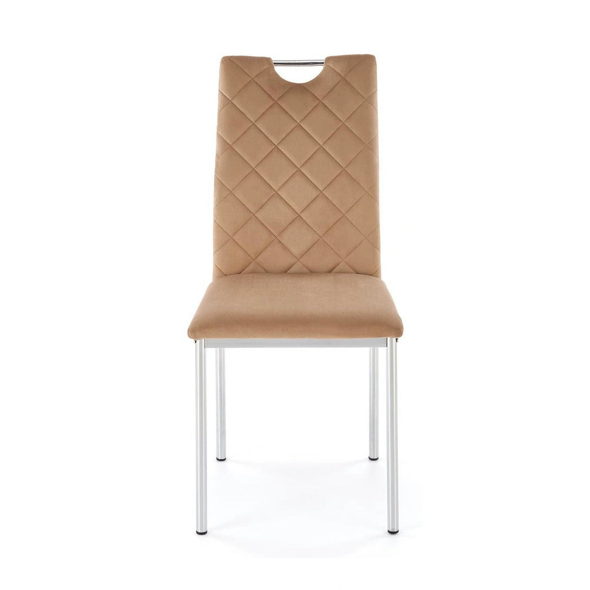 Scaun K578, bej - HLR 11/argintiu, stofa catifelata/otel, 43x53x93 cm