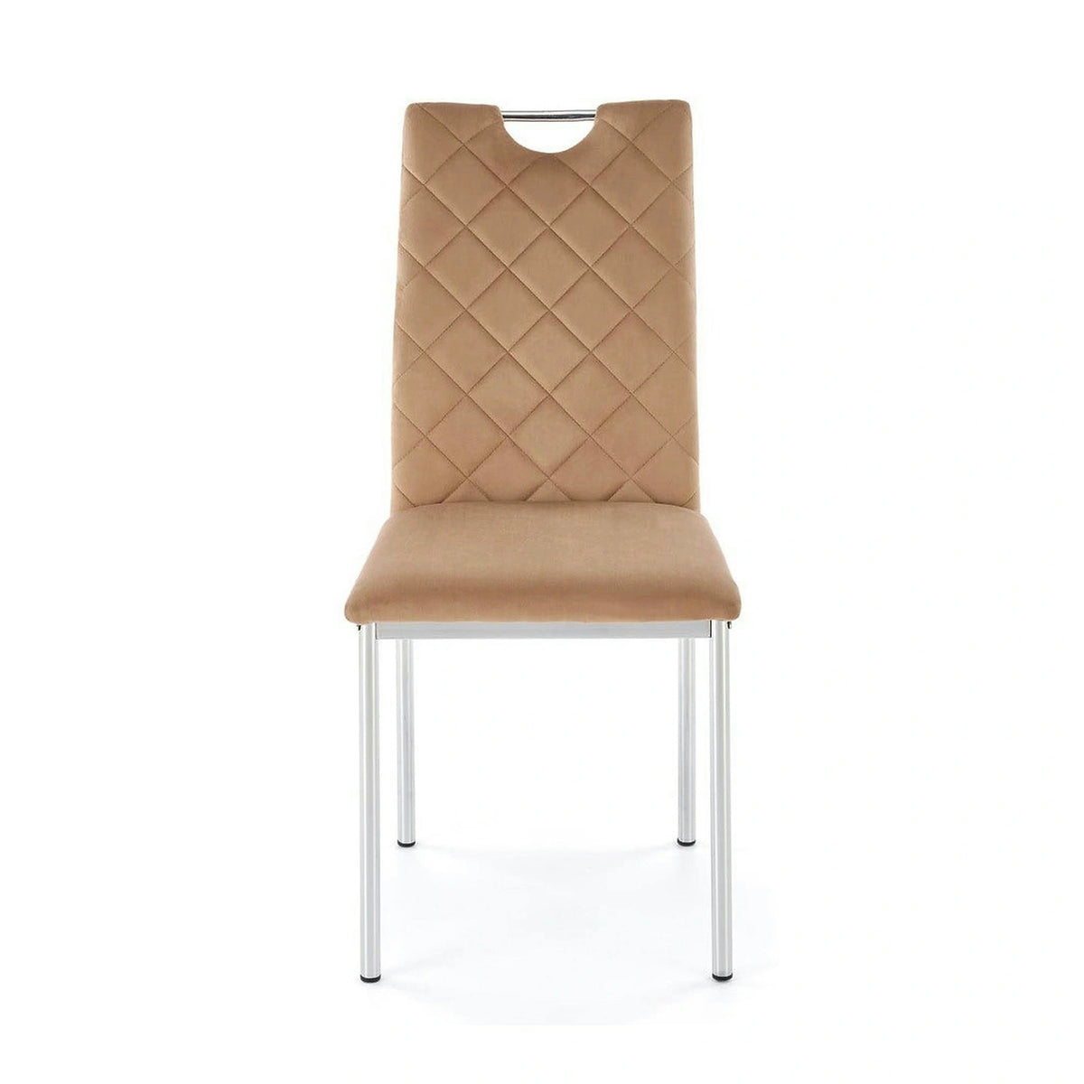 Scaun K578, bej - HLR 11/argintiu, stofa catifelata/otel, 43x53x93 cm