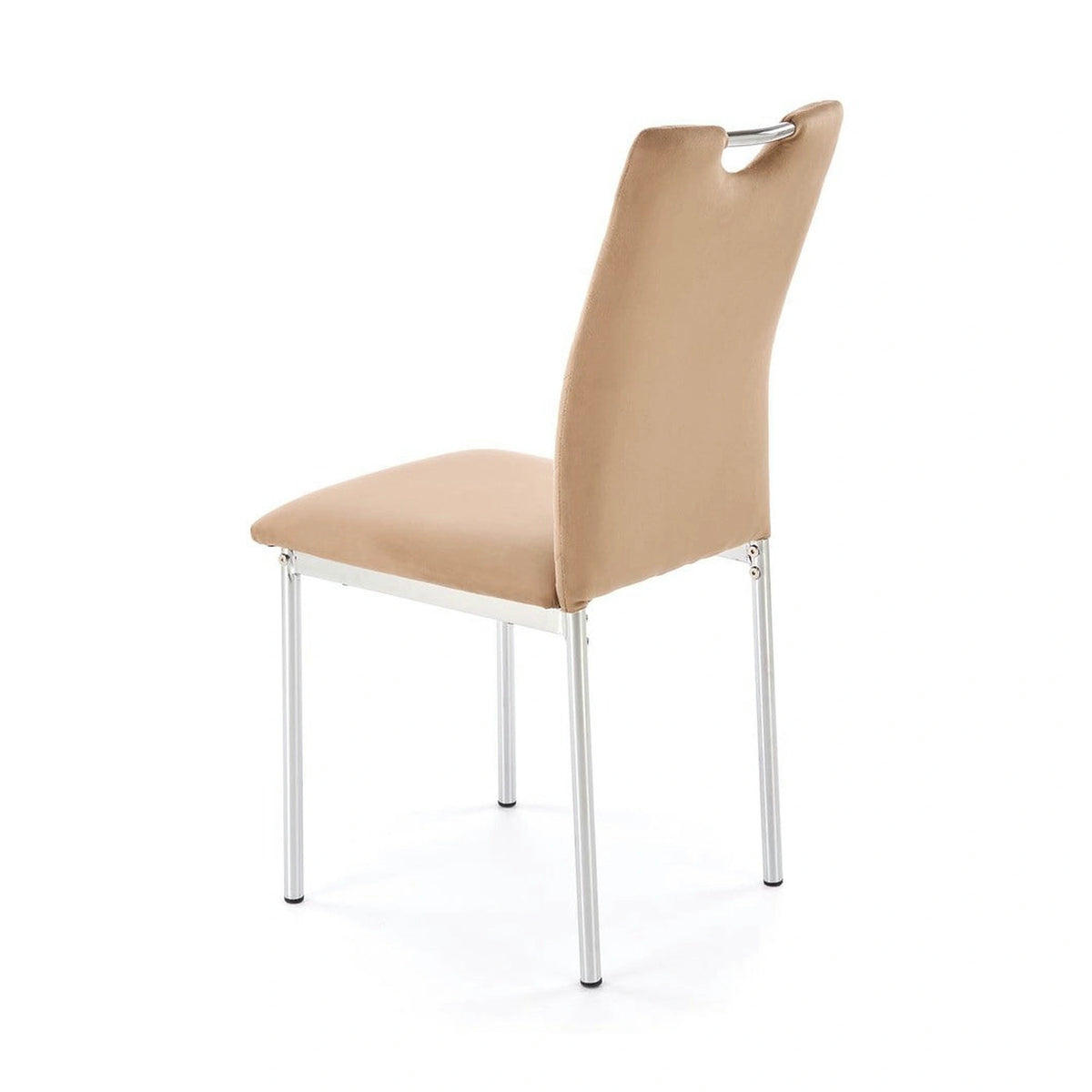Scaun K578, bej - HLR 11/argintiu, stofa catifelata/otel, 43x53x93 cm